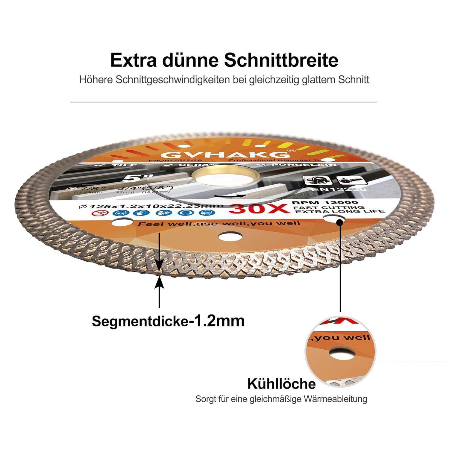 Trennscheibe Diamant 125 mm Fliese 125mm-2 X Felgensegment