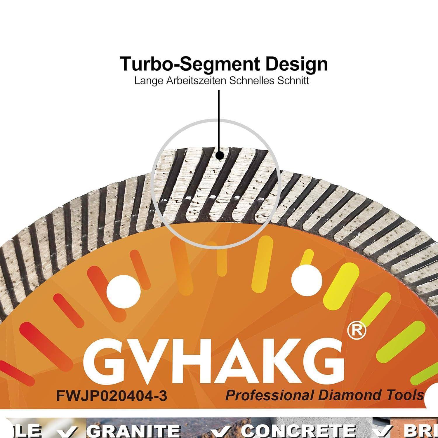 Diamanttrennscheibe Turbo Dünn Fliesen Granit Marmor Beton 125MM 3