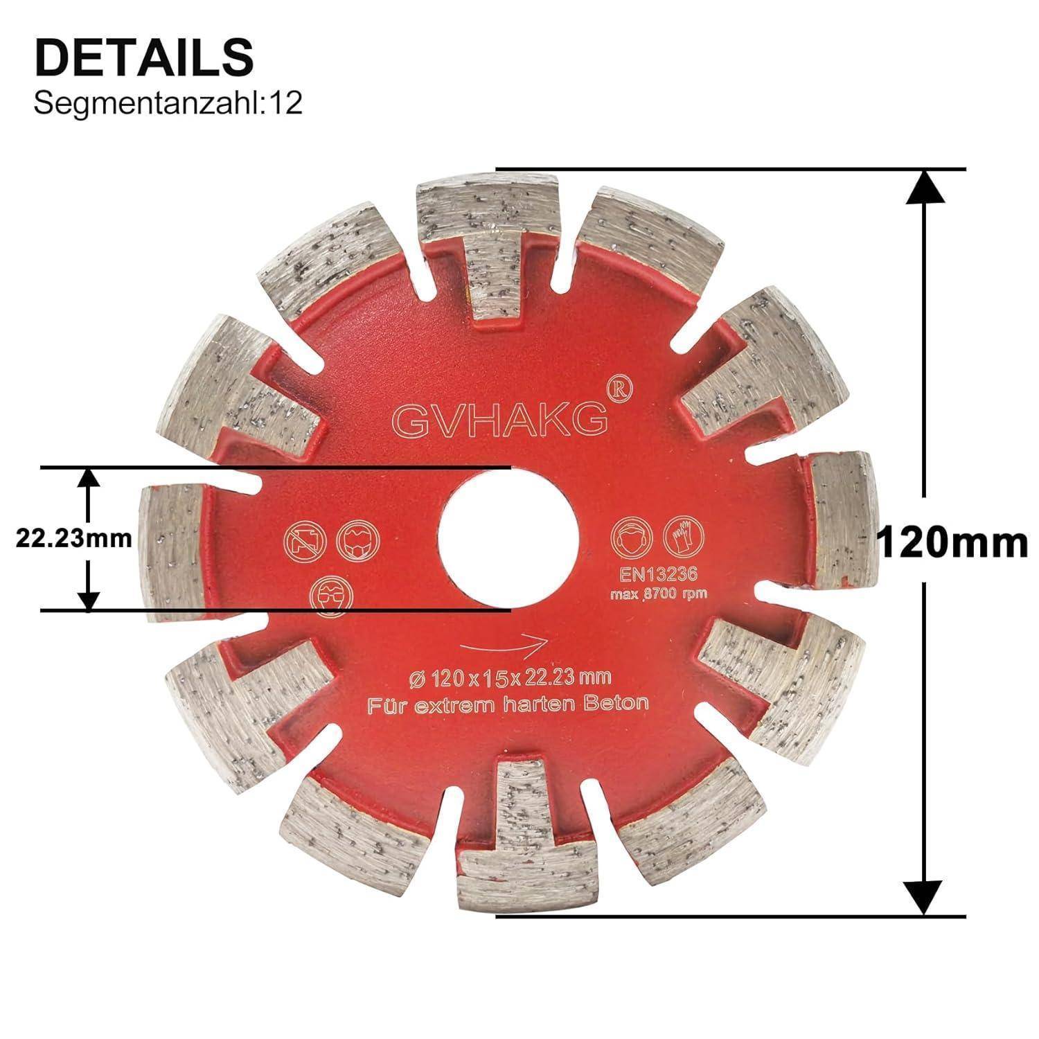 Diamantklinge 120mm Tuck Point T Form 120x15x12x22,23mm Premium