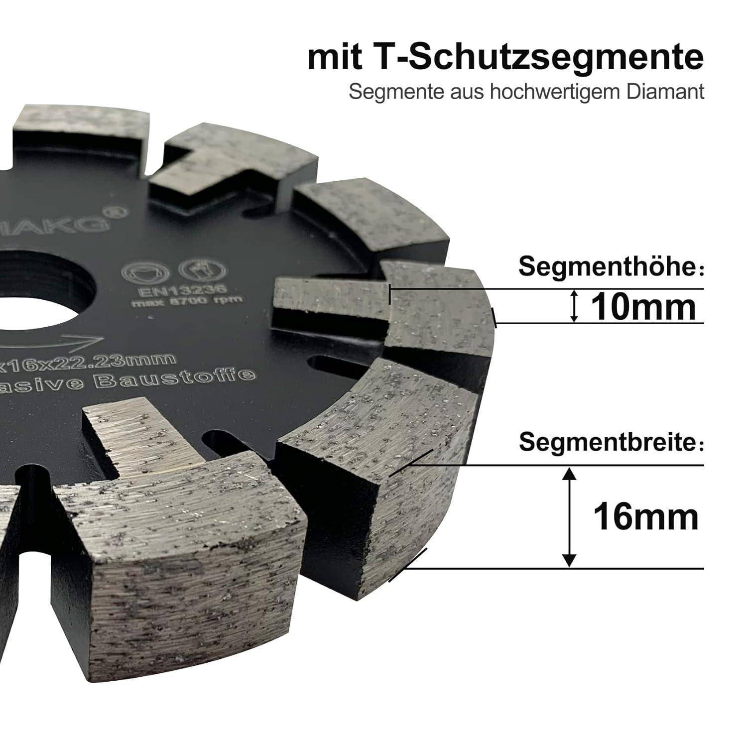 Diamantsägeblatt Schutzzähne Tuck Point 120x16x10x22,23mm Industriell