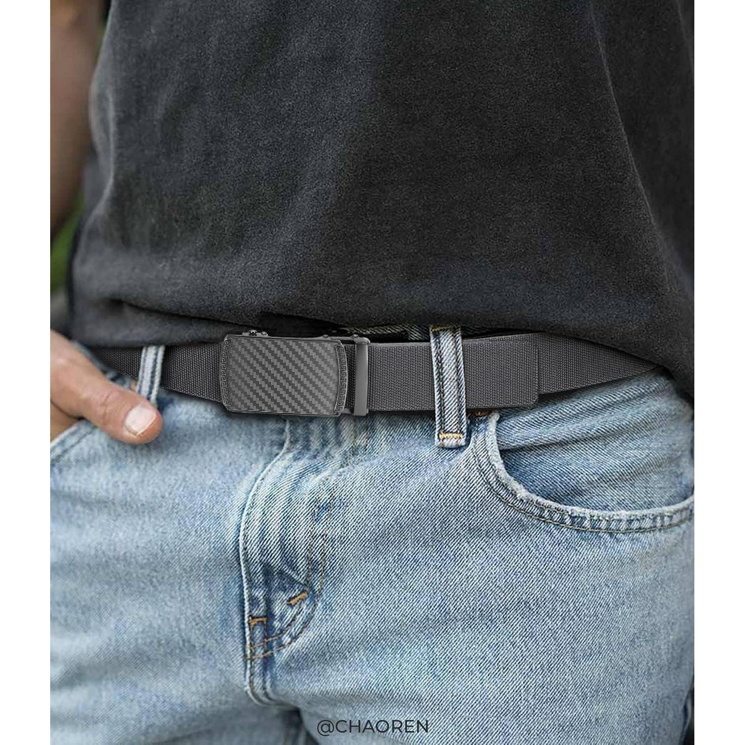 Gürtel Herren Kohlenstoff Grau Taille 90-105cm Gesamtlänge 125cm