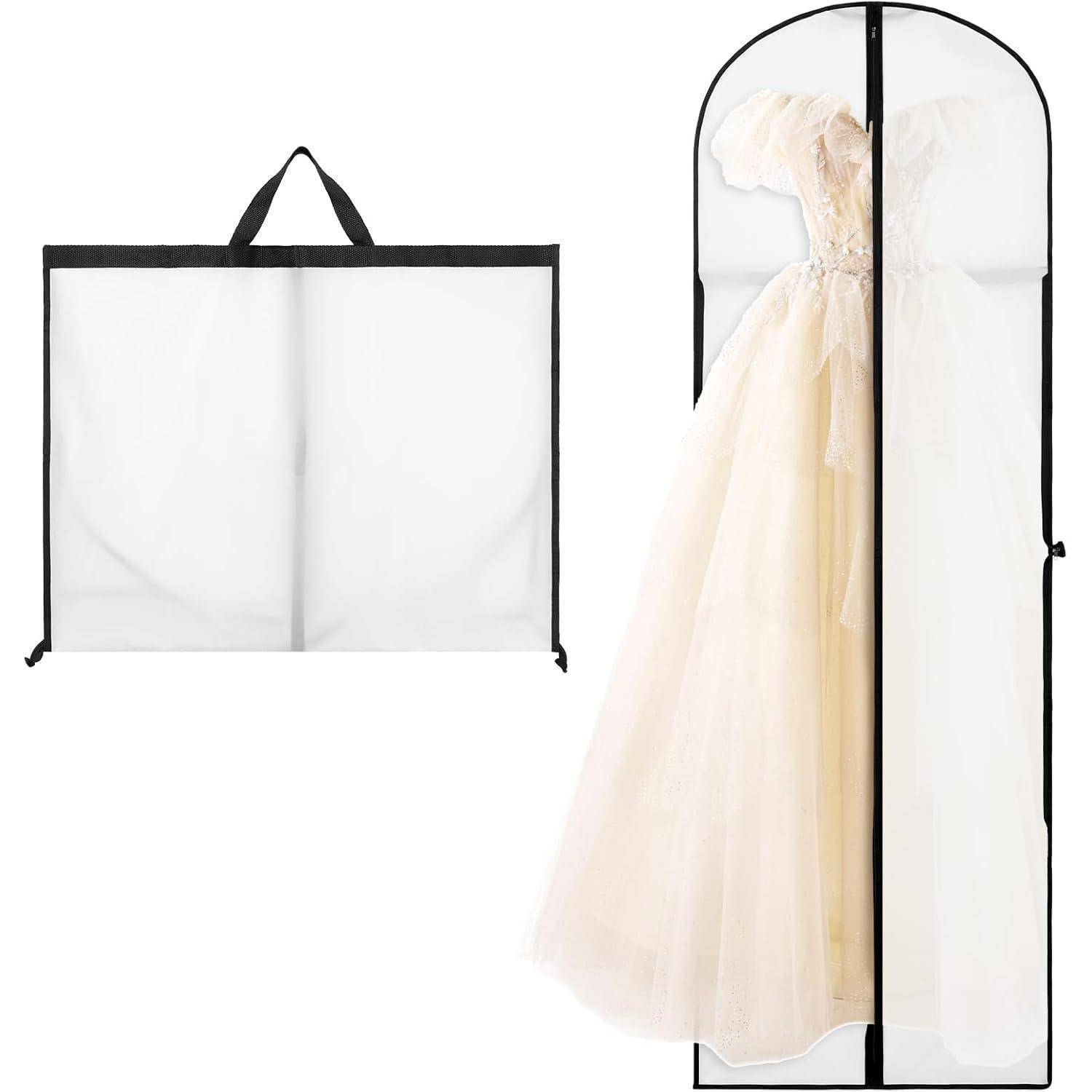 Kleidersack 180x60cm Lang Faltbar Staubdicht Griffe Weiß