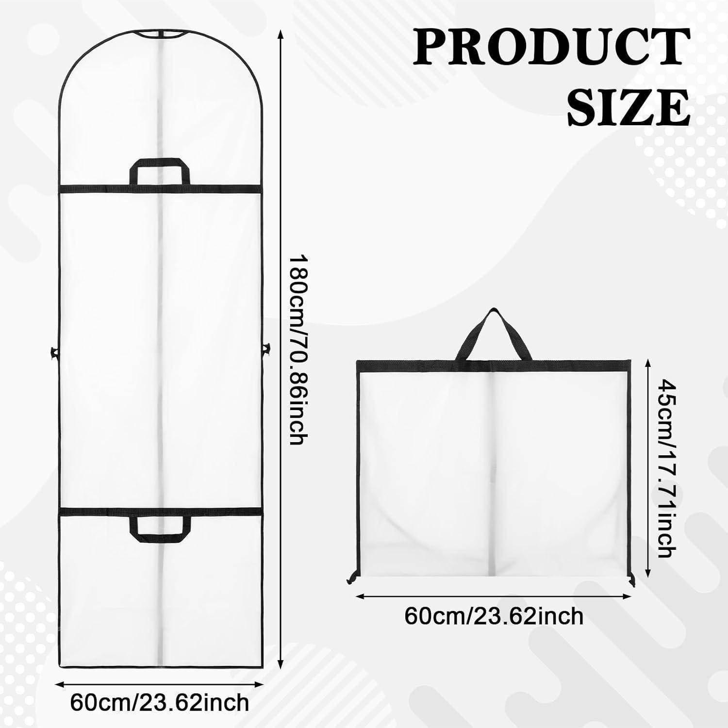 Kleidersack 180x60cm Lang Faltbar Staubdicht Griffe Weiß