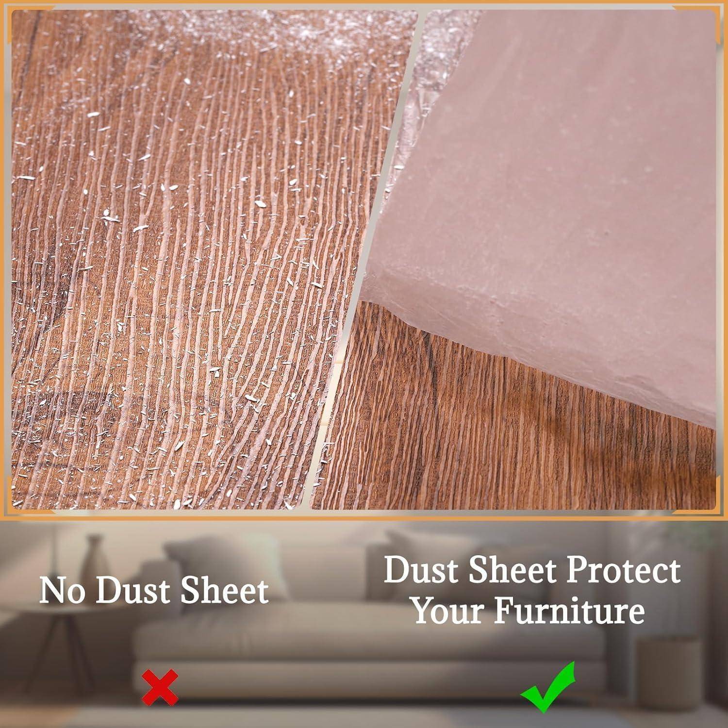 4er Set Transparente Abdeckfolie 4×5m Malerfolie PE für