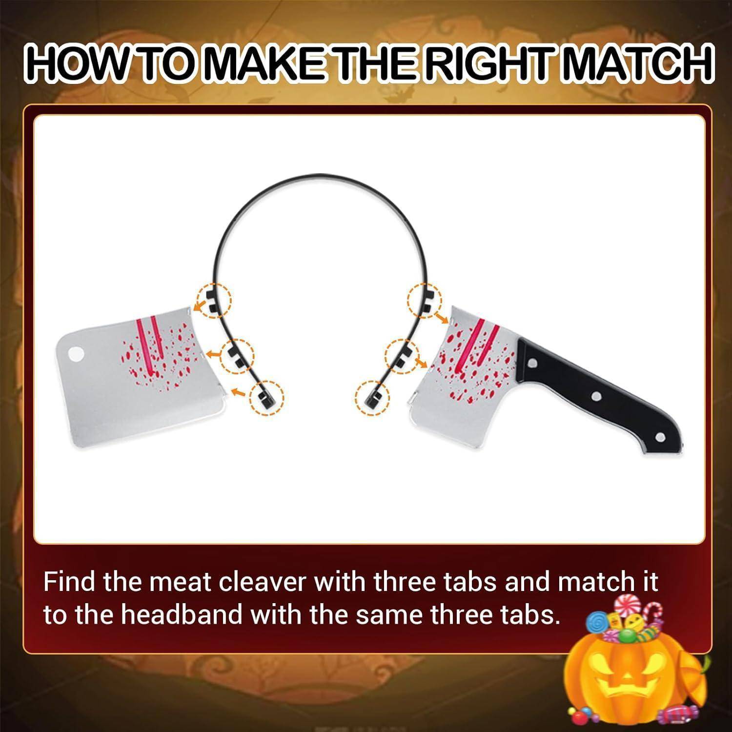 Haarreif Messer Kopf Halloween Haarschmuck Haarreif mit Hackbeil