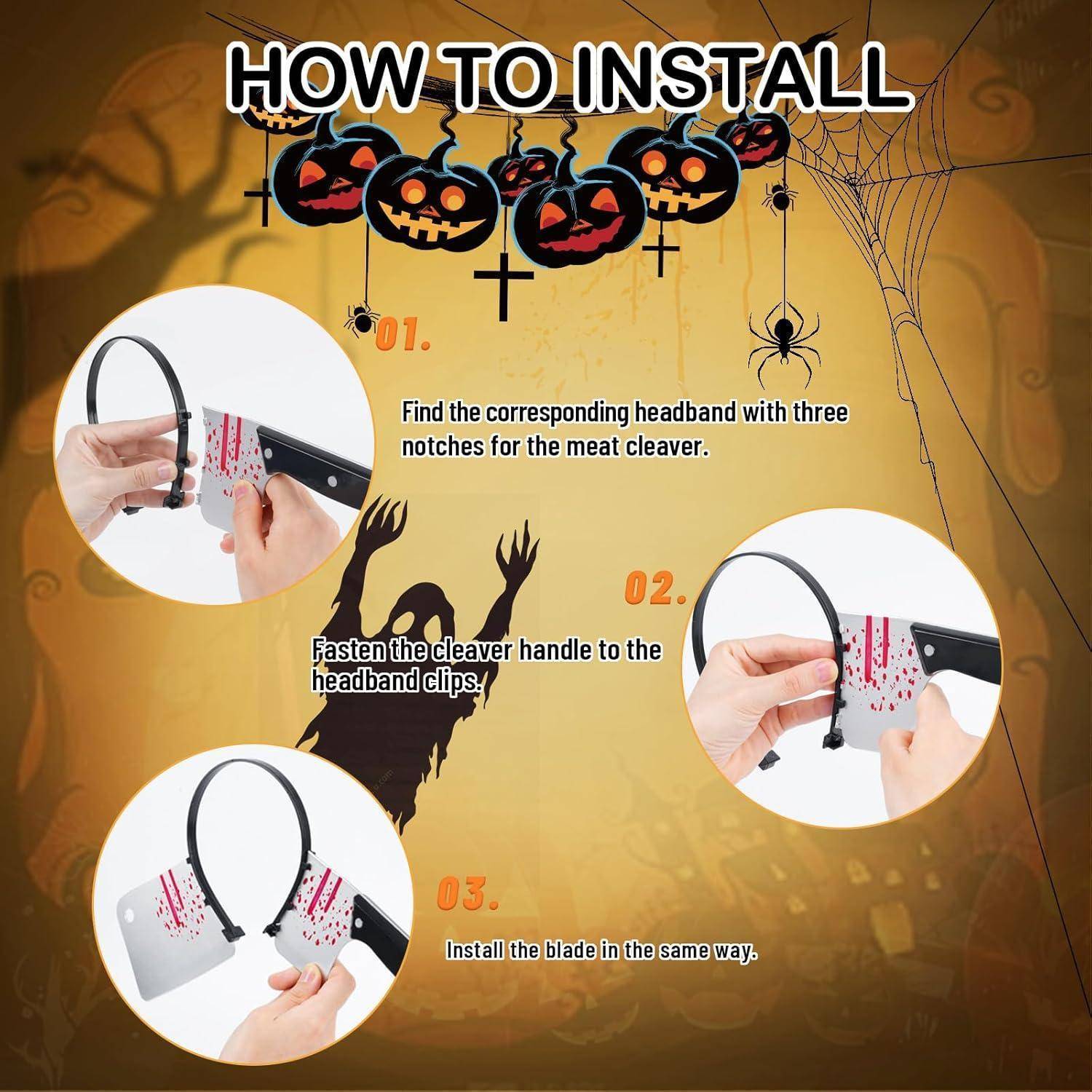 Haarreif Messer Kopf Halloween Haarschmuck Haarreif mit Hackbeil