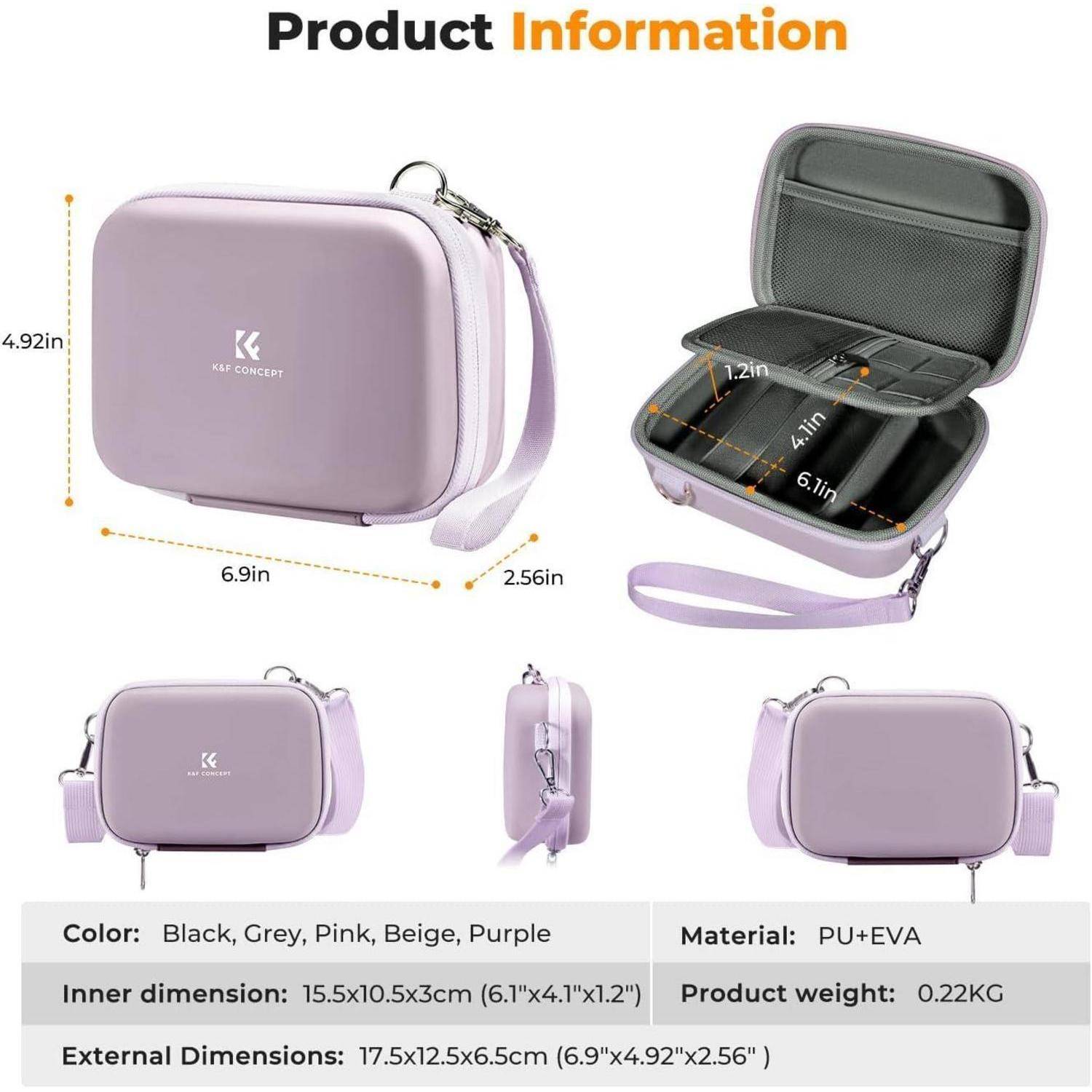 Tasche Digitalkamera EVA Hartschale Hülle kompatibel Lila