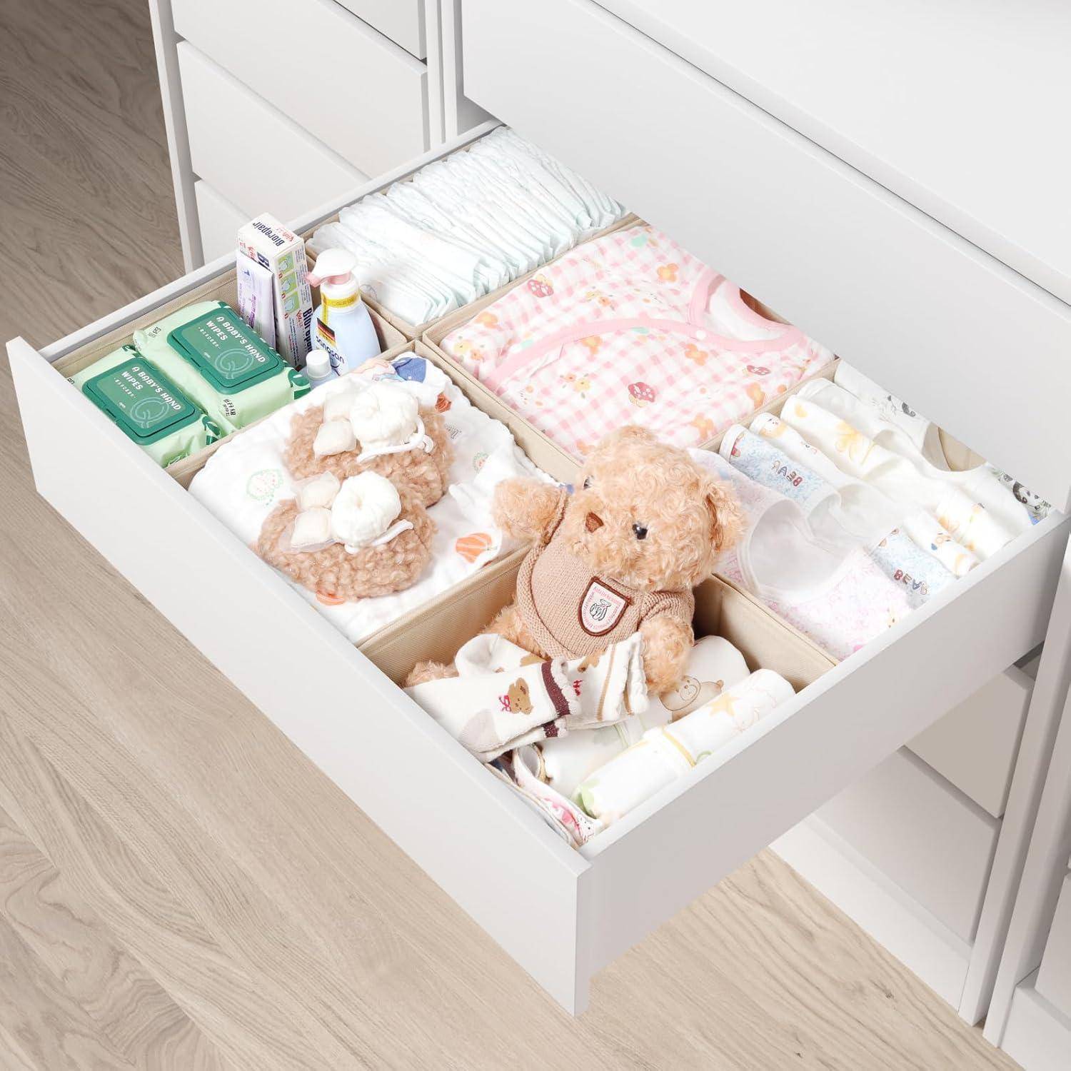 Schubladen Organizer 6er Set Beige für Pax Schrank 75x58
