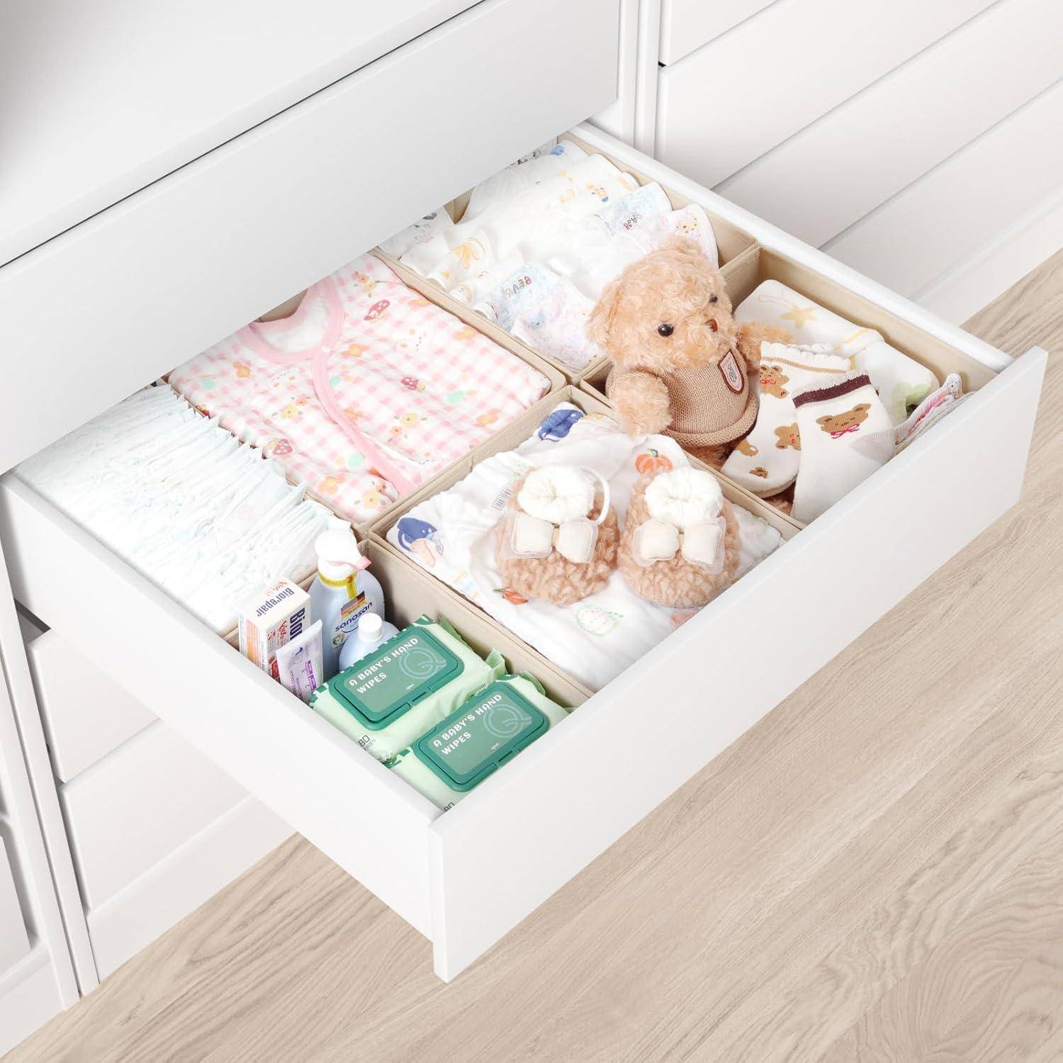 Schubladen Organizer 6er Set Beige für Pax Schrank 75x58
