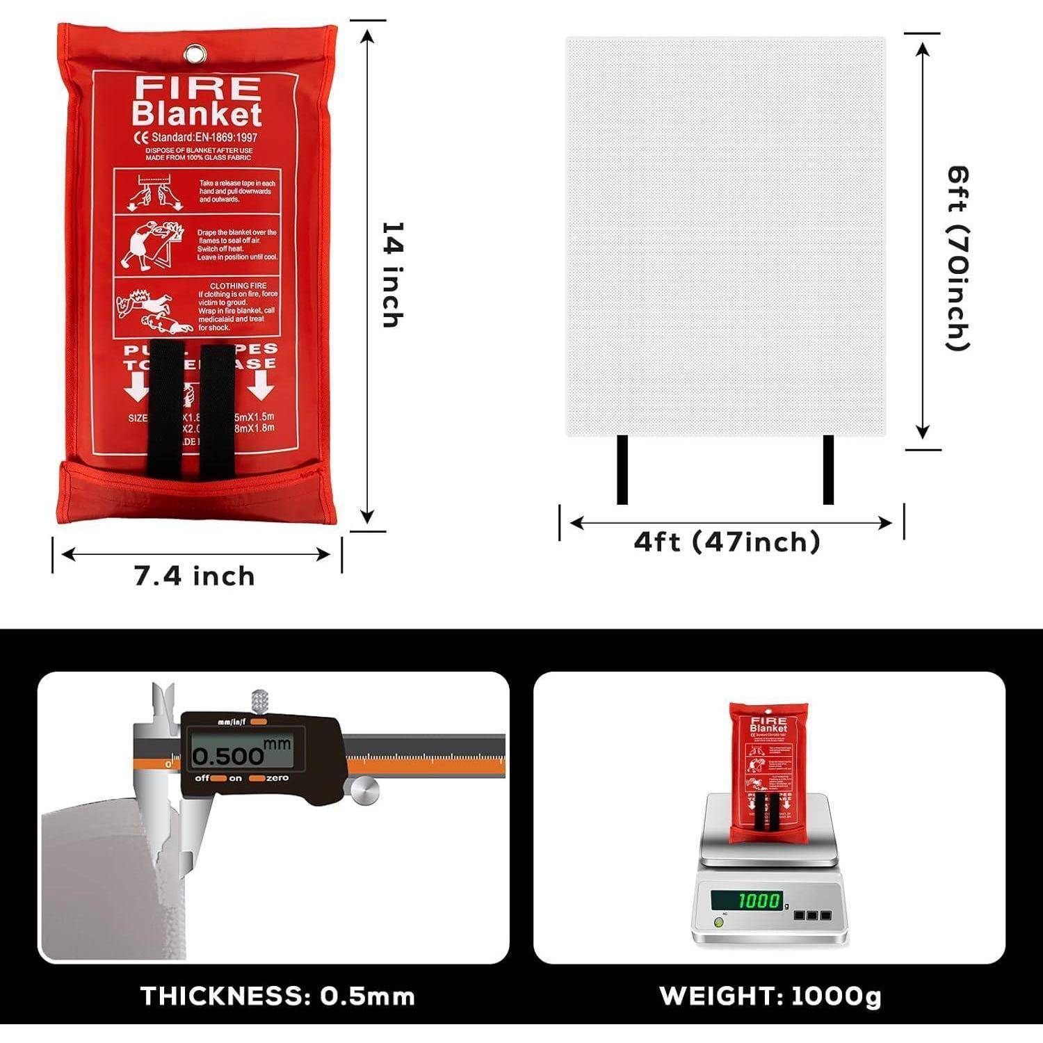 Feuerschutzdecke Notfall Küche Camping Grill 120x180cm