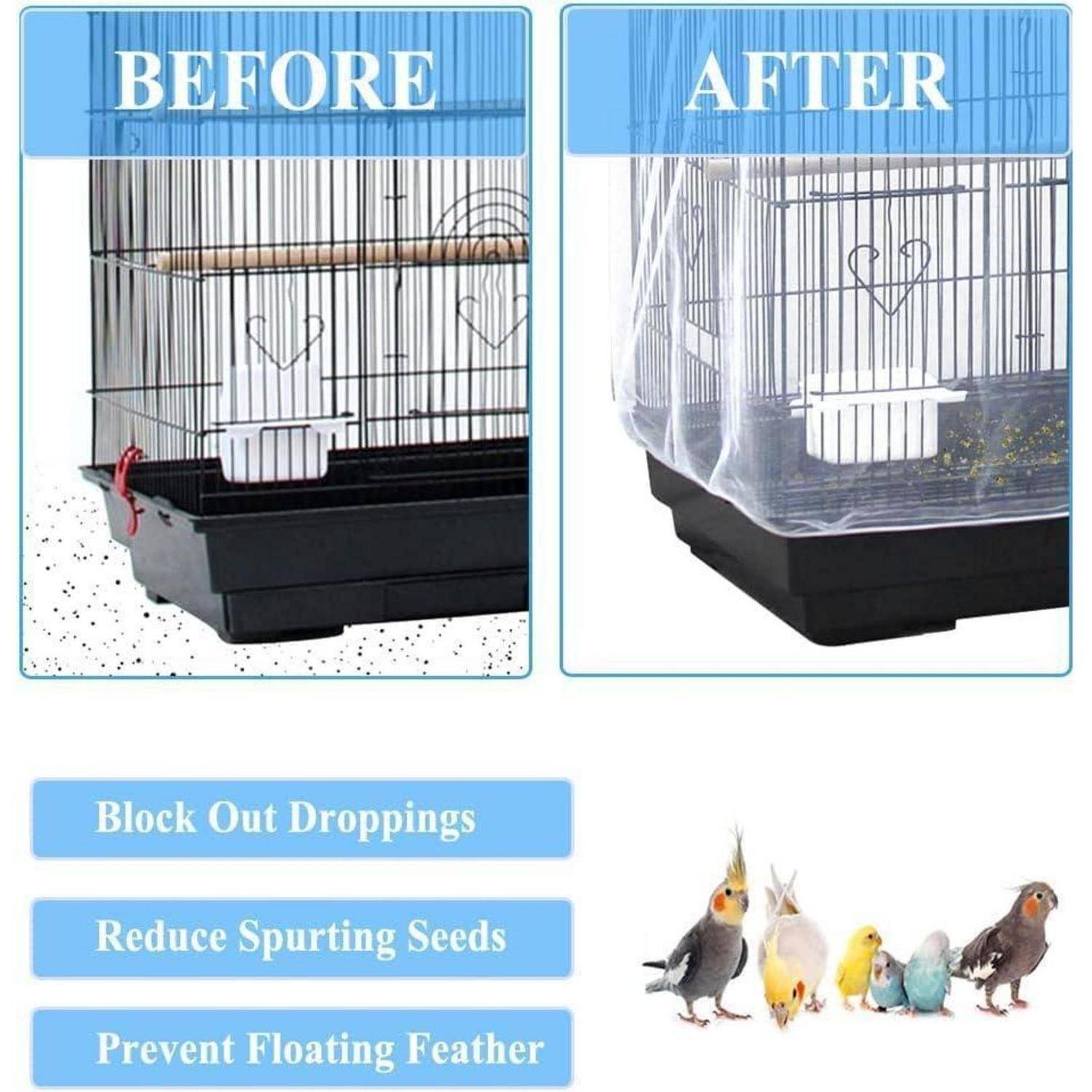 Vogelkäfigabdeckung Maschennetz Nylon Weiß 1 Stück (1er Pack)