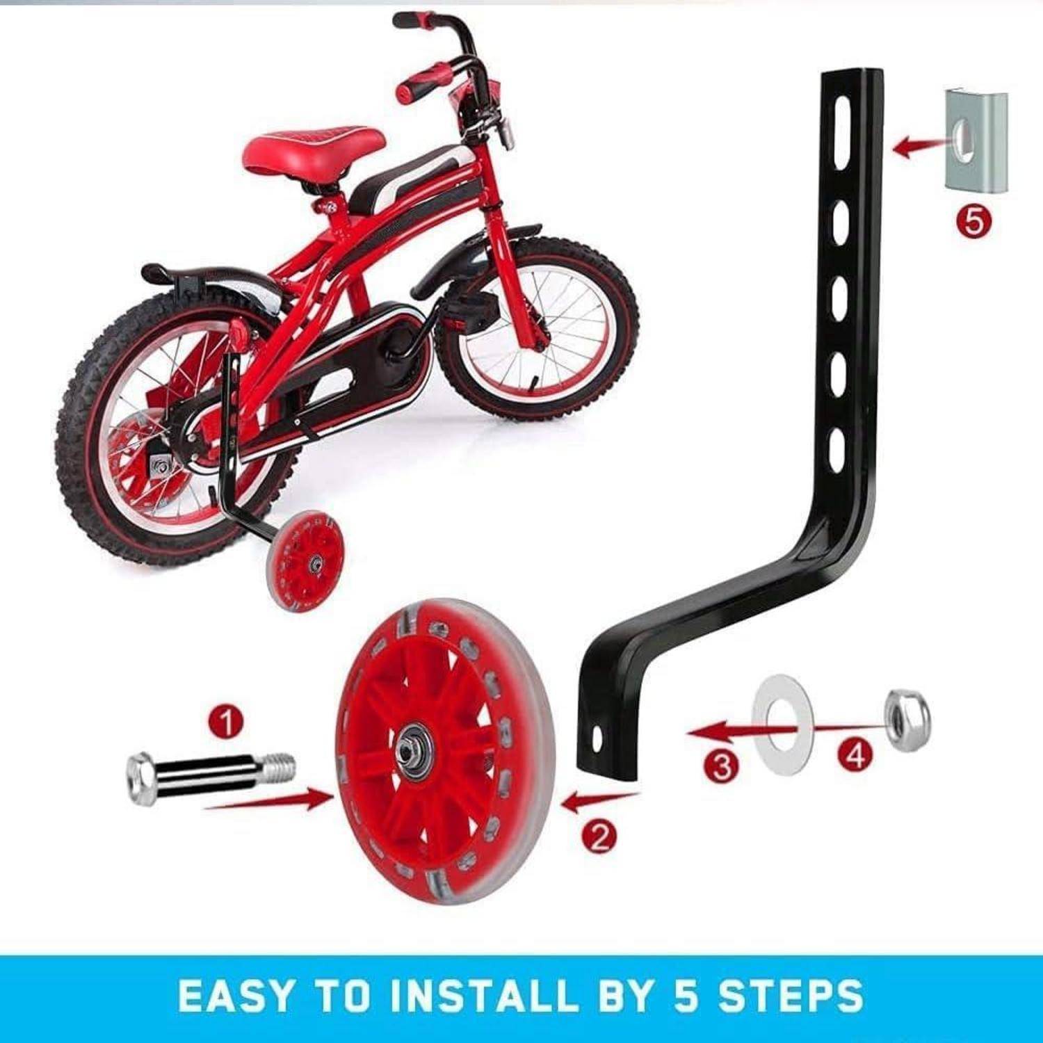 Stützräder Kinderfahrrad Erwachsene Universal Rot-1