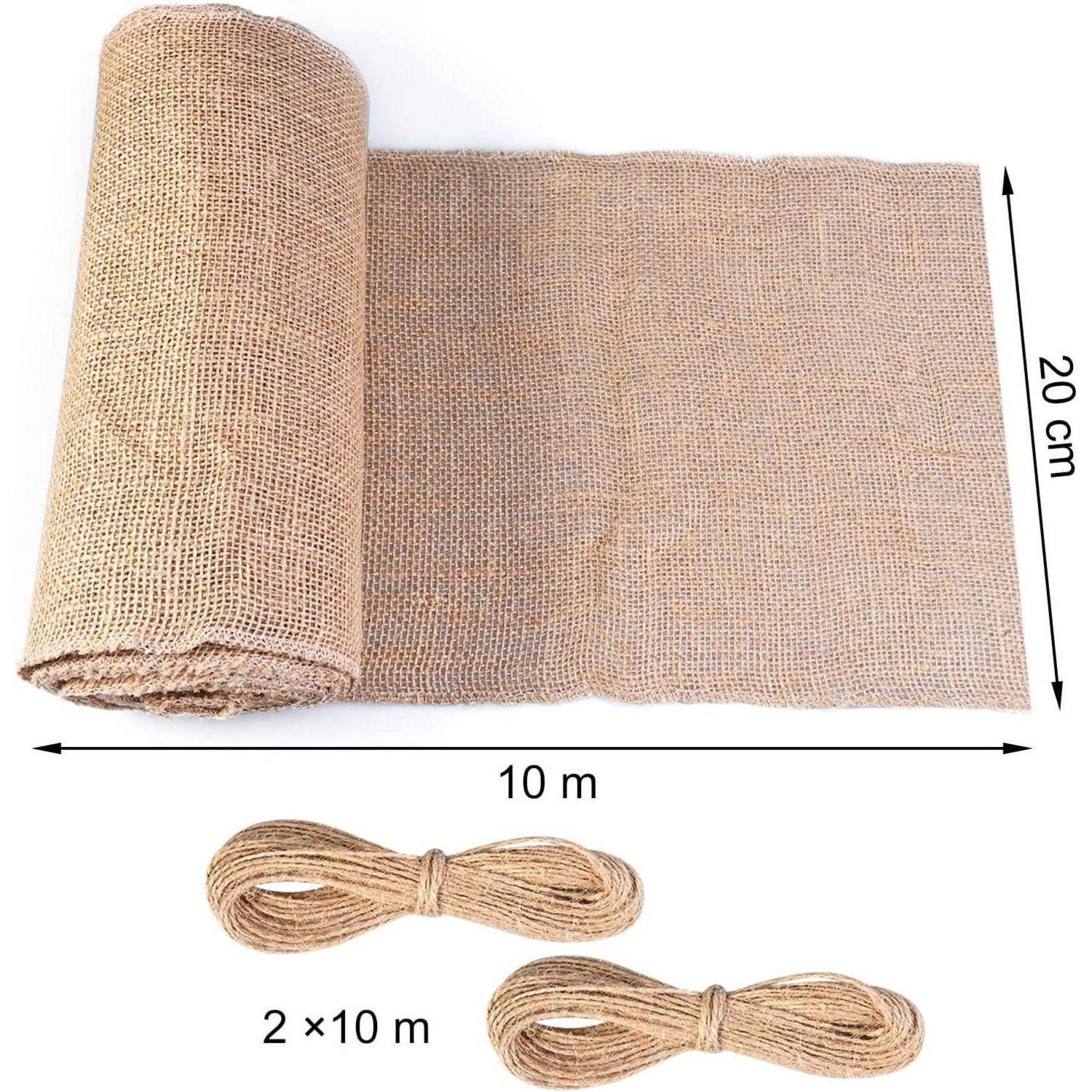 Tischläufer Jute 20cm 10m Juteband Juteschnur Hochzeit 20 x 1000 cm