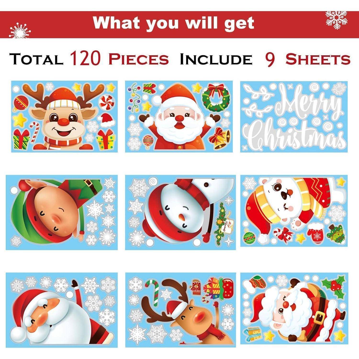 Fensterbilder Weihnachten 9tlg selbstklebend Christmas stickers