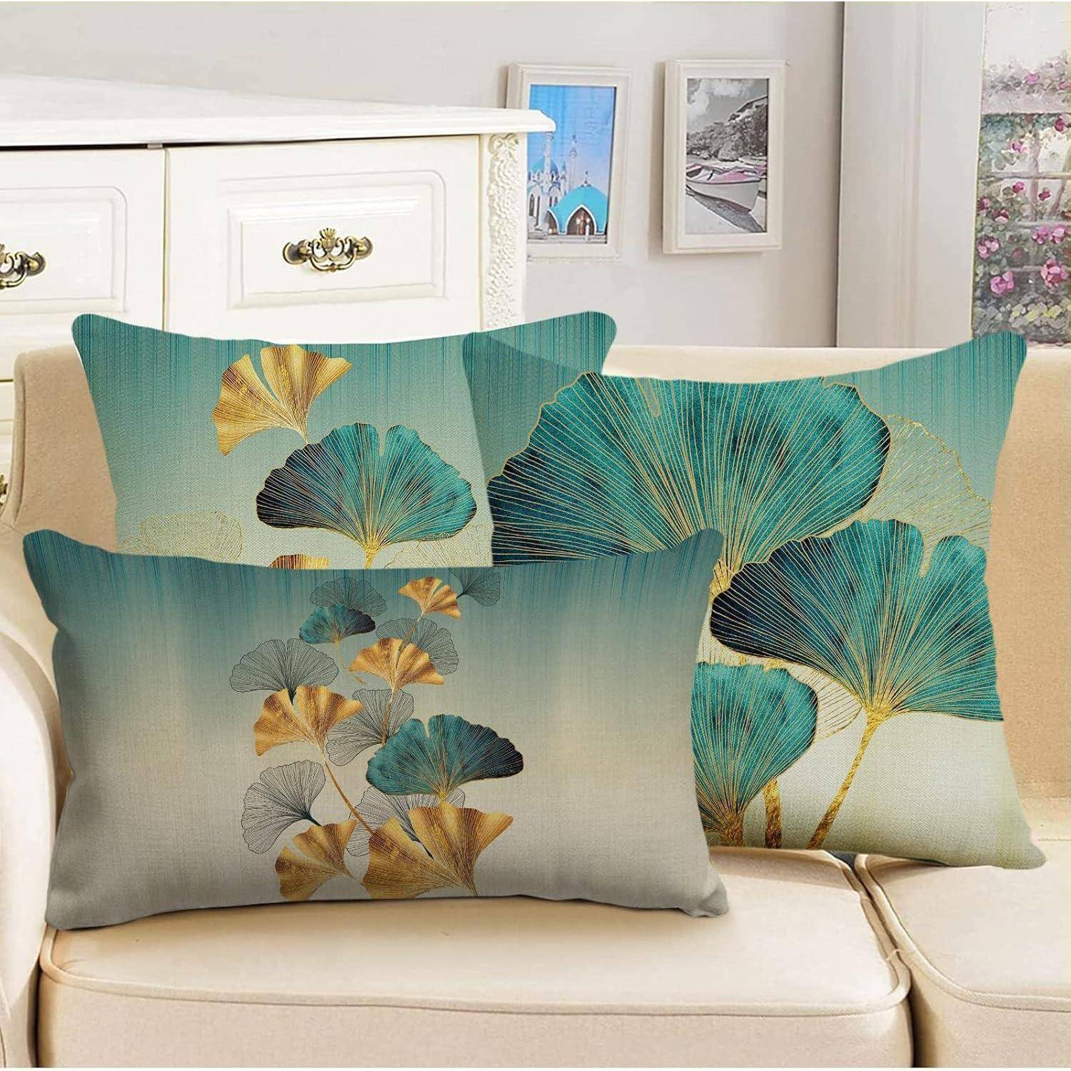 Kissenbezug Leinen Dekokissen Sofa A050 30 x 50 cm 4 Stück