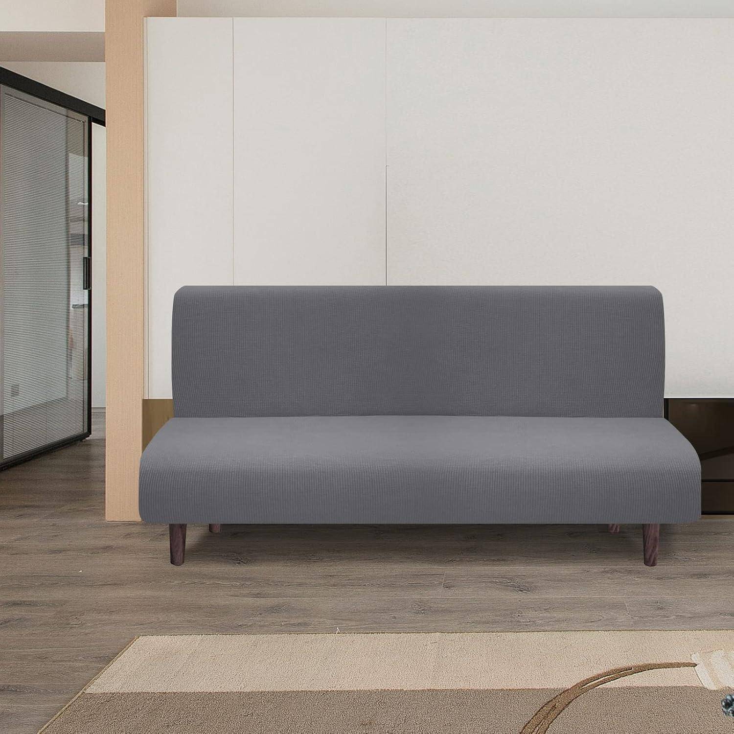Futonbezug wasserdicht armlos Stretch Antirutsch Schlafsofa Hellgrau