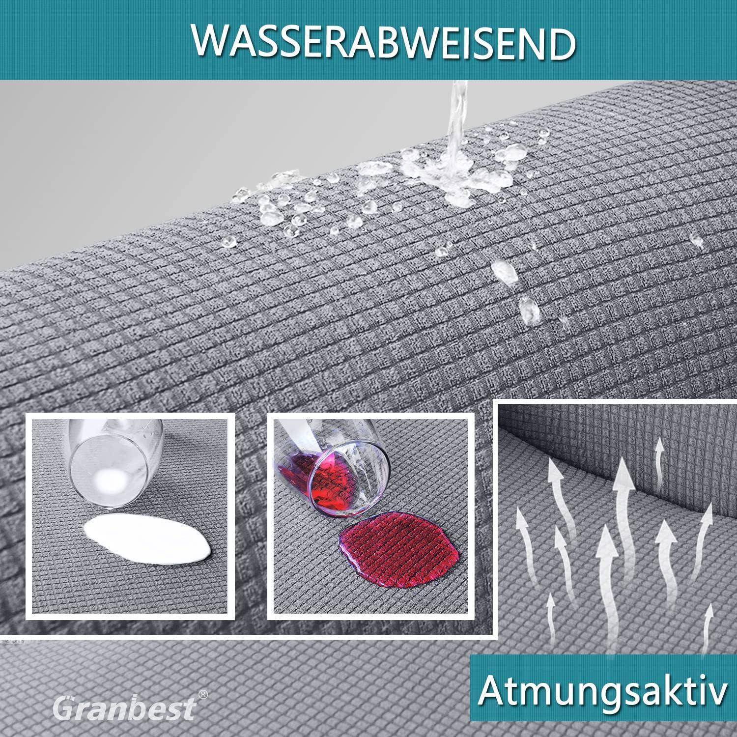 Futonbezug wasserdicht armlos Stretch Antirutsch Schlafsofa Hellgrau