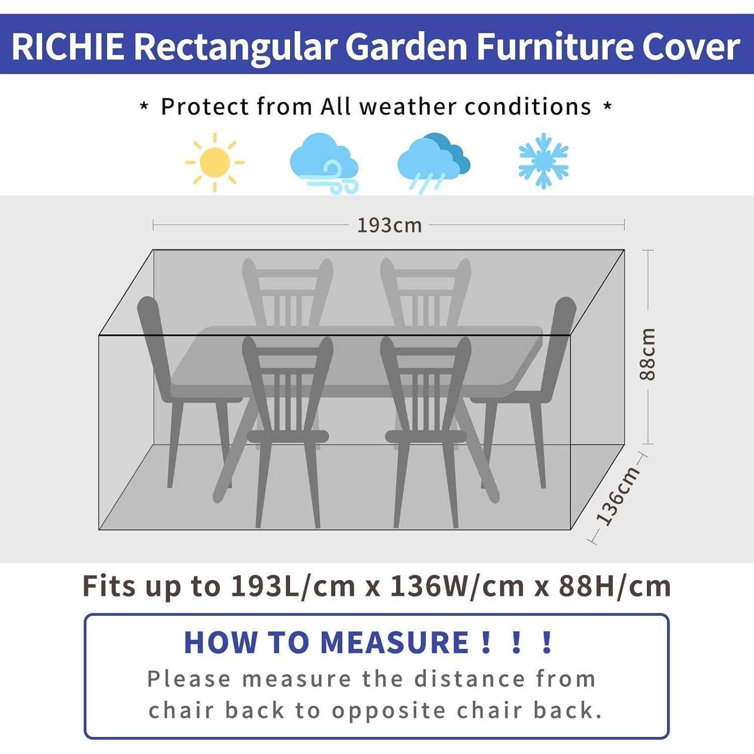 Abdeckung Gartenmöbel wasserdicht UV Schutz 193x136x88cm Transparent