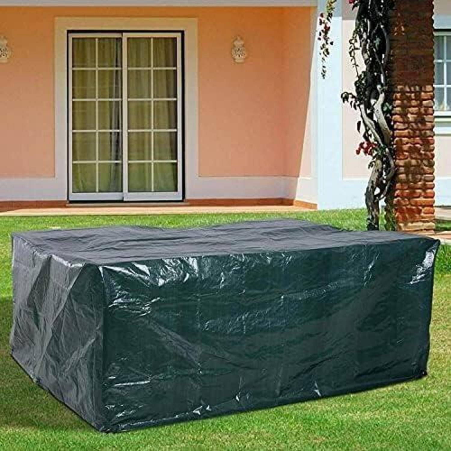 Abdeckung Gartenmöbel wasserdichte anti UV 193x136x88cm Grün