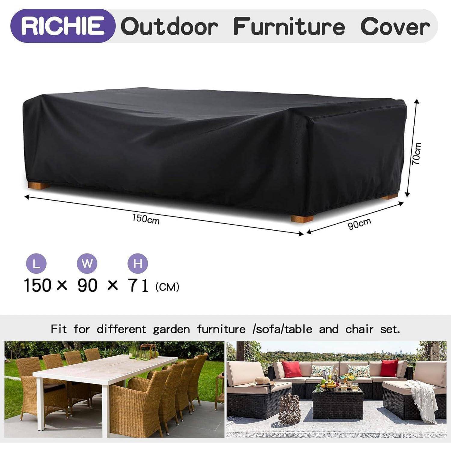 Gartenmöbelabdeckung wasserdicht 420D Oxford AntiUV Rattan 150x90x70cm