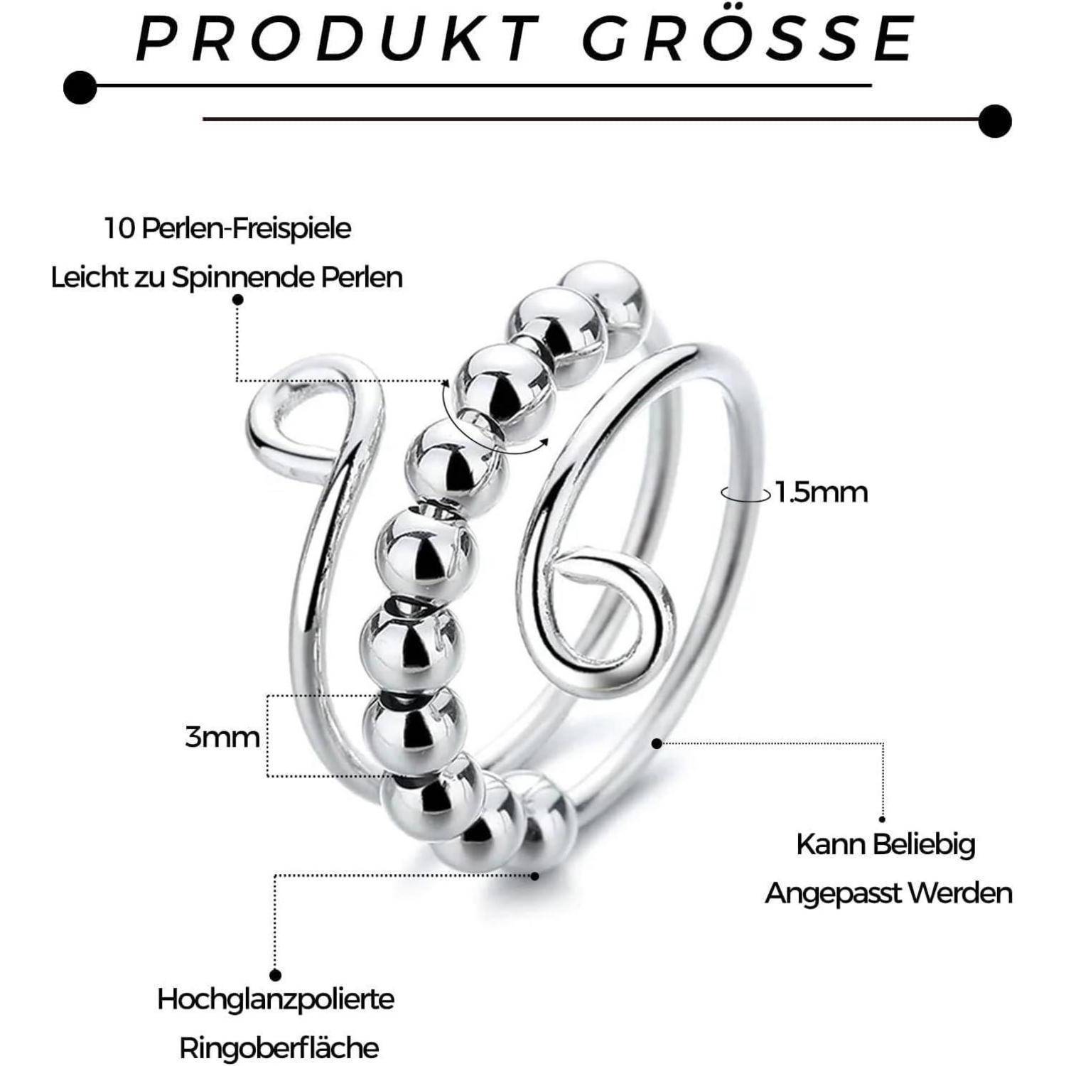 Antistressring Fidget Anxiety Spinning Perlen Mädchen Frauen 4 Stück