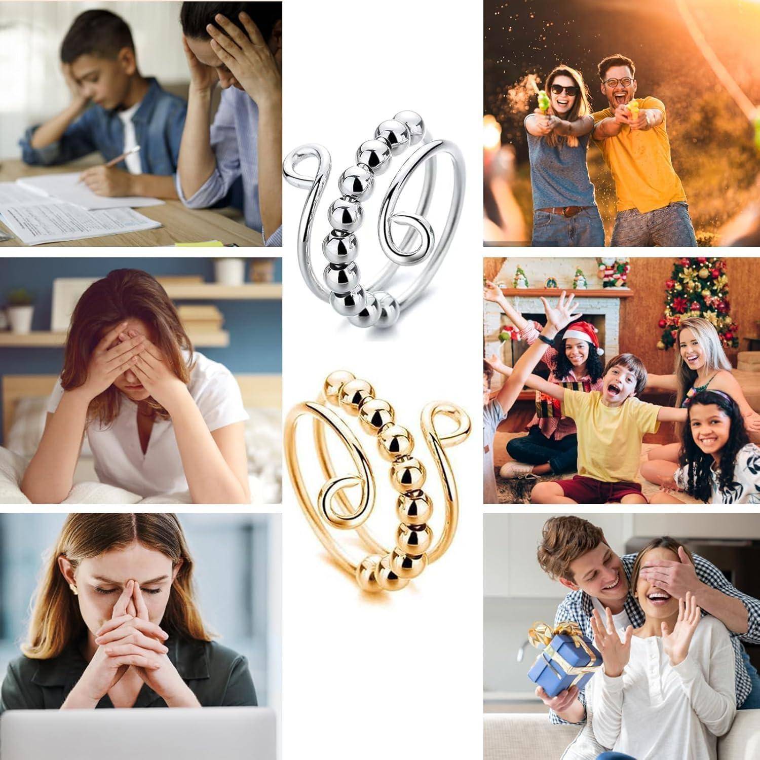 Antistressring Fidget Anxiety Spinning Perlen Mädchen Frauen 4 Stück