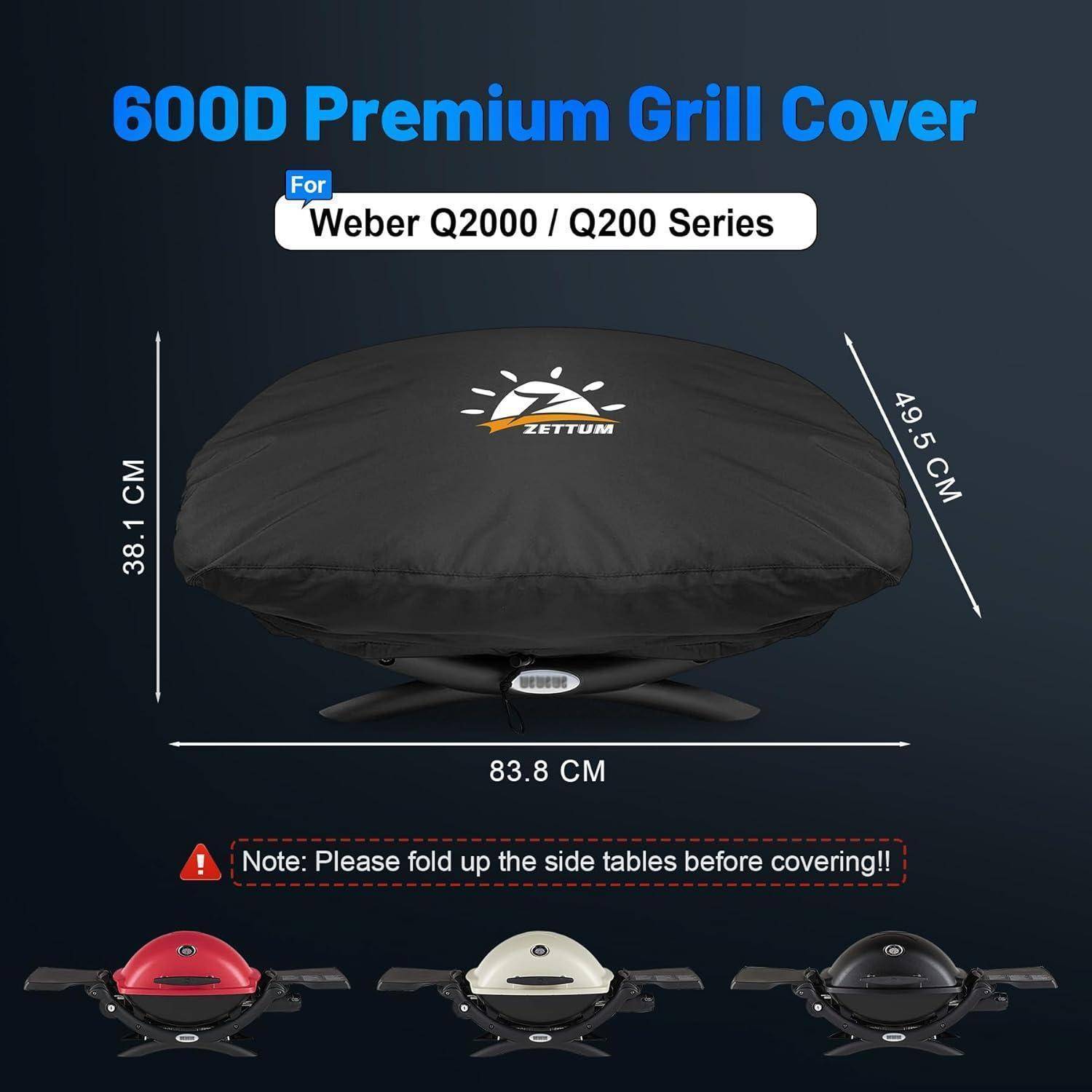 Grillabdeckung PU Q2200 Q2400 Q220 7111 83x49x38cm Q200 2000 Serie