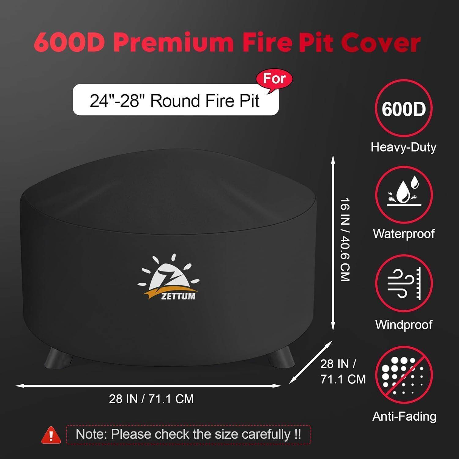 Schutzhülle Feuerschale 70 cm 600D wasserdicht Ø71 x 40cm