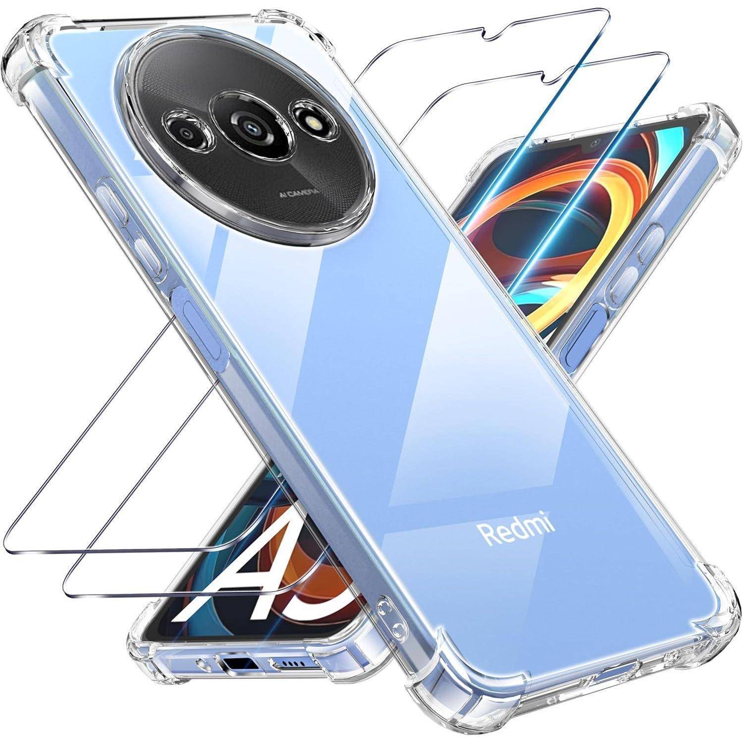 Handyhülle Schutzfolie Panzerglas TPU Xiaomi Redmi A3 Transparent