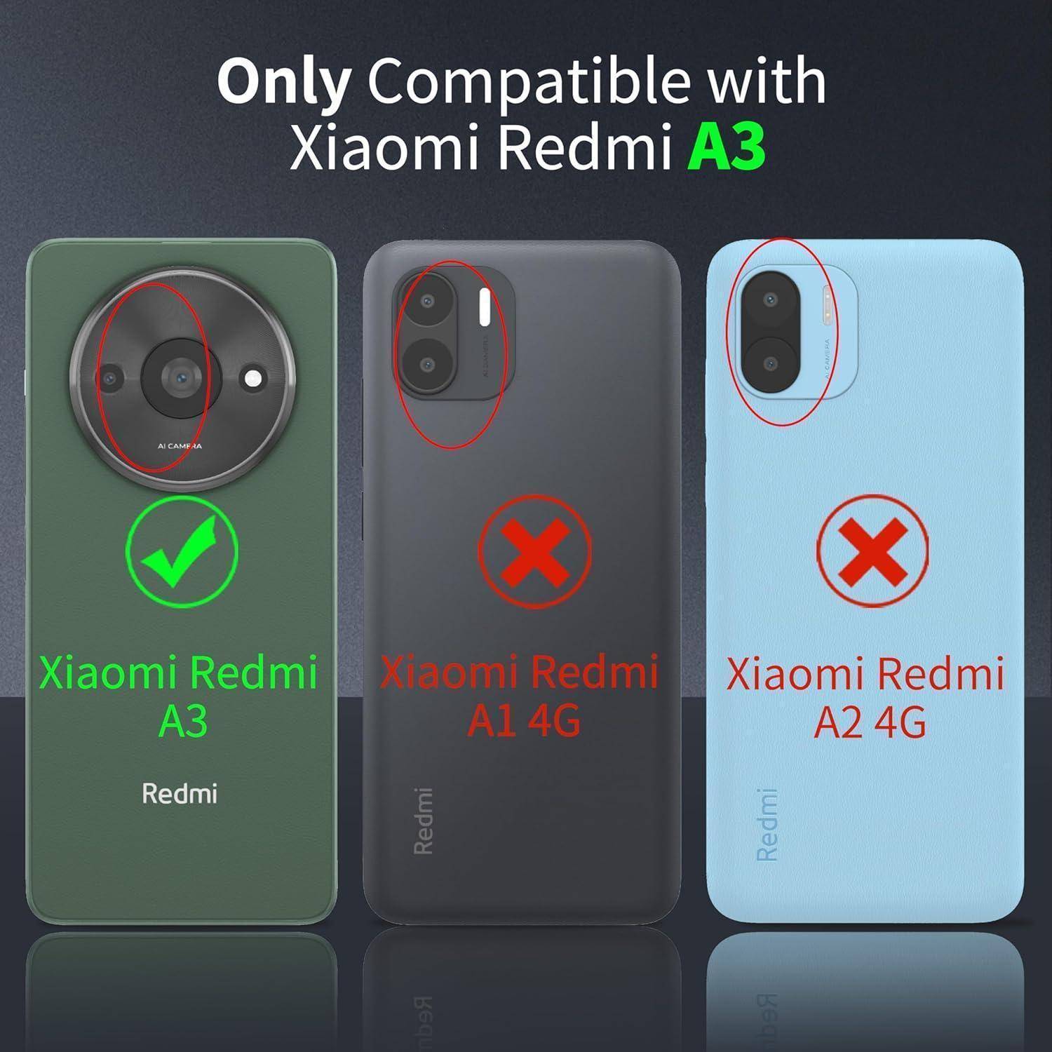 Handyhülle Schutzfolie Panzerglas TPU Xiaomi Redmi A3 Transparent