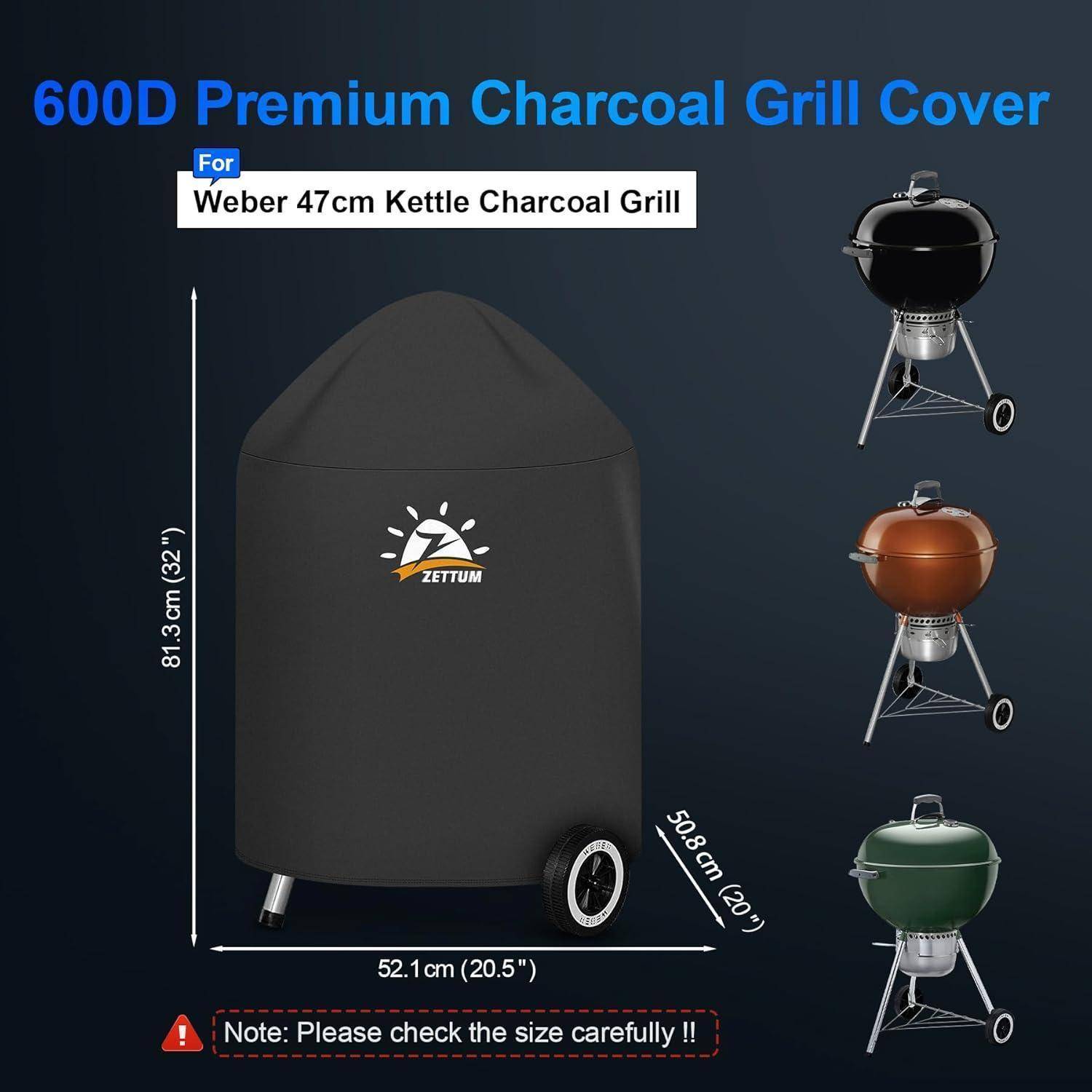 Grillabdeckung Kugelgrill Holzkohle 600D Φ50x81cm(für Weber 47 CM)