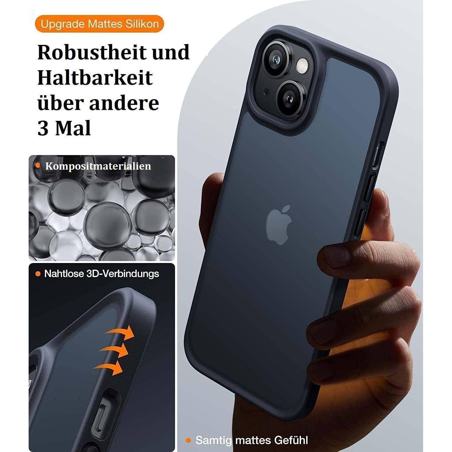 Hülle iPhone 13 Stoßfest Kratzfest Militärschutz iPhone 13 Schwarz