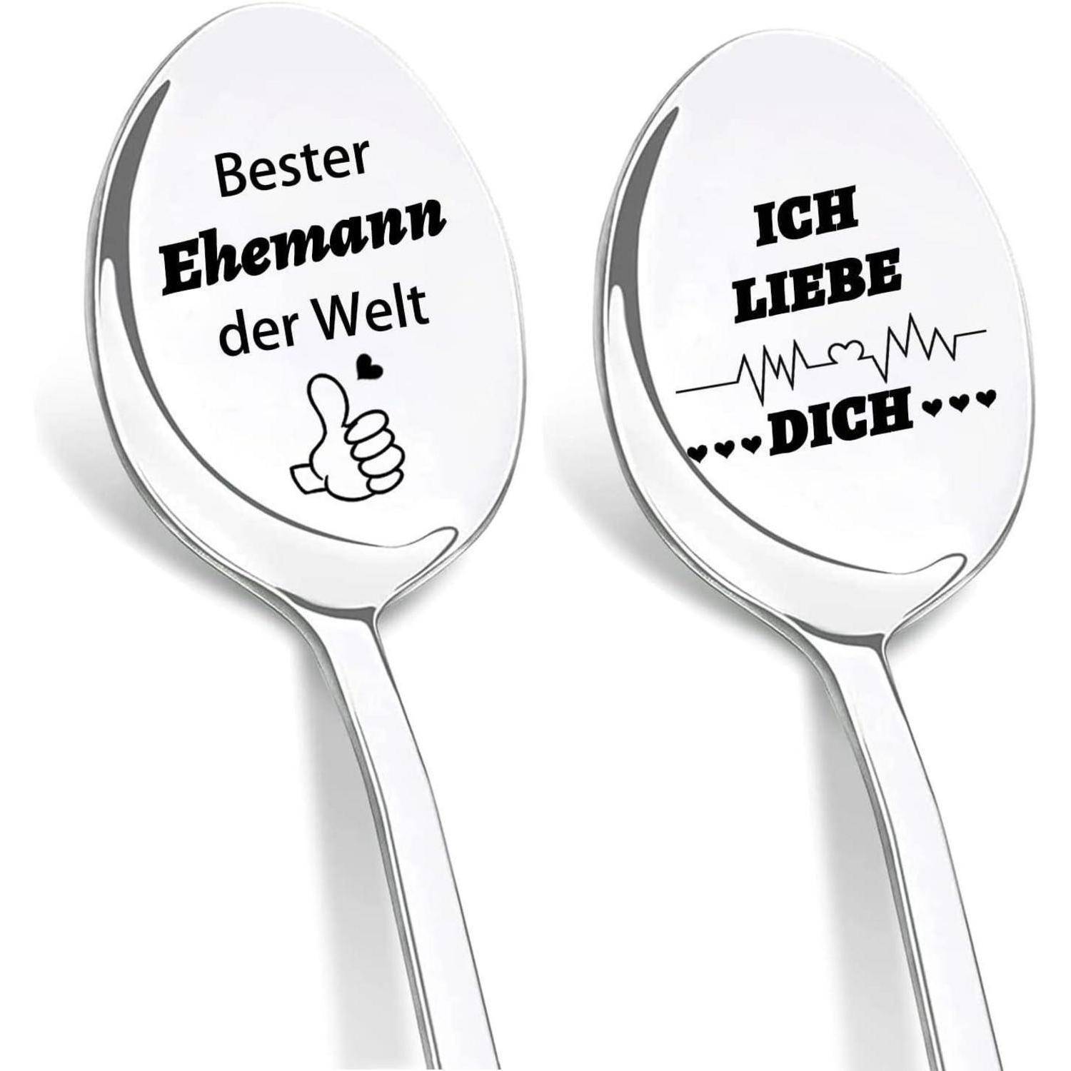 Kaffeelöffel 2er Gravur Ehemann Hochzeitstag Geschenk Ehemann Style A