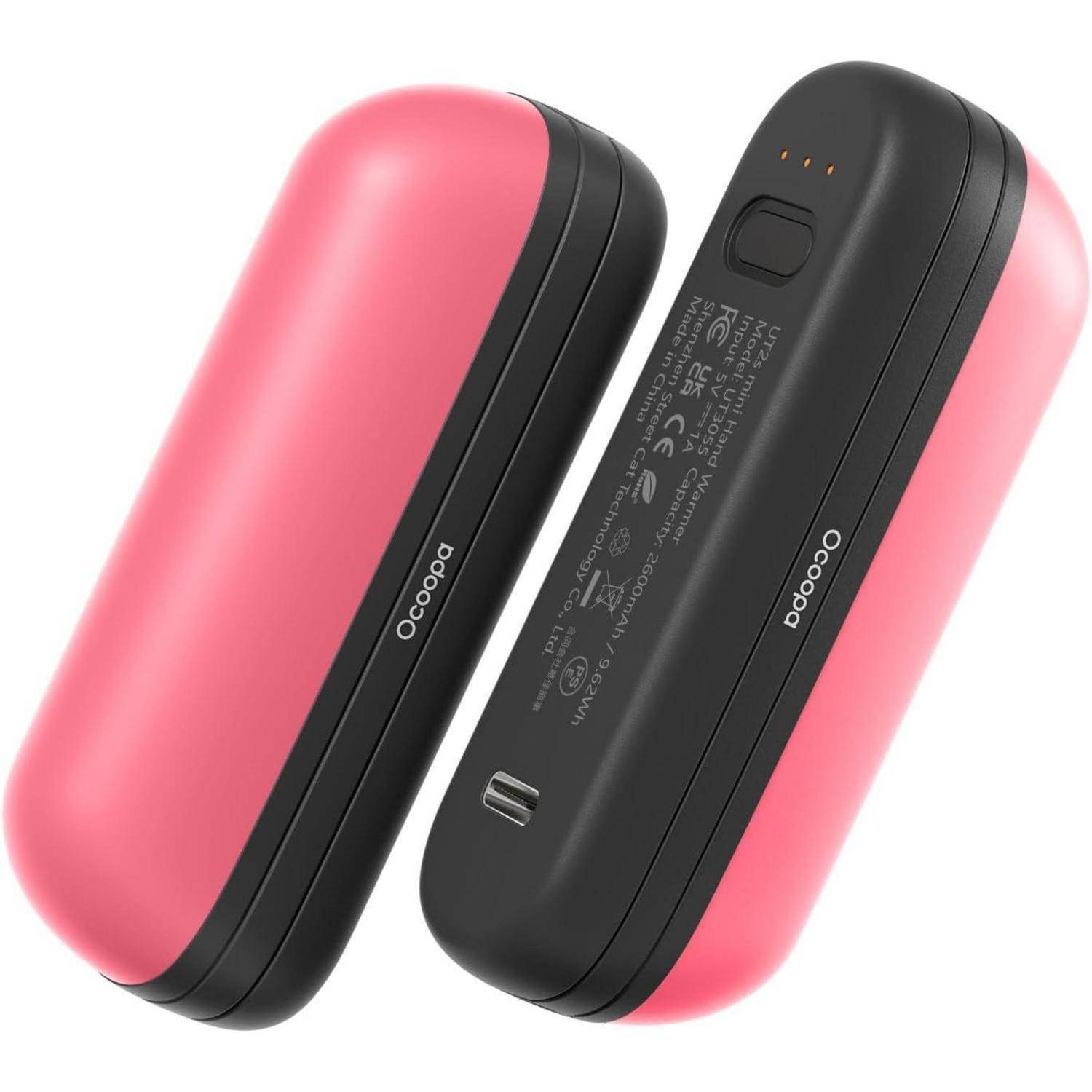 Handwärmer UT2S Mini 5200mAh Magnetisch 2er schwarz rosa