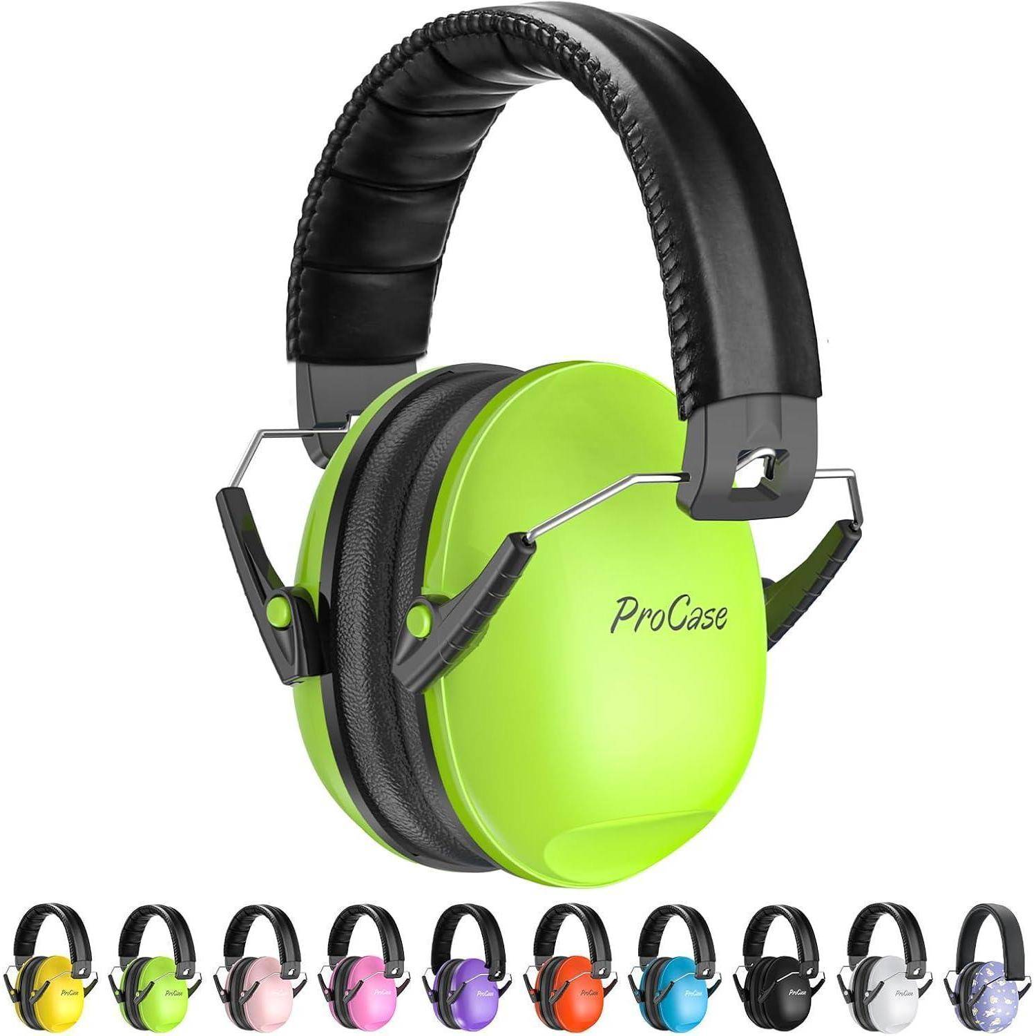 Ein limegrüner Noise-Canceling-Kopfhörer mit der Aufschrift 