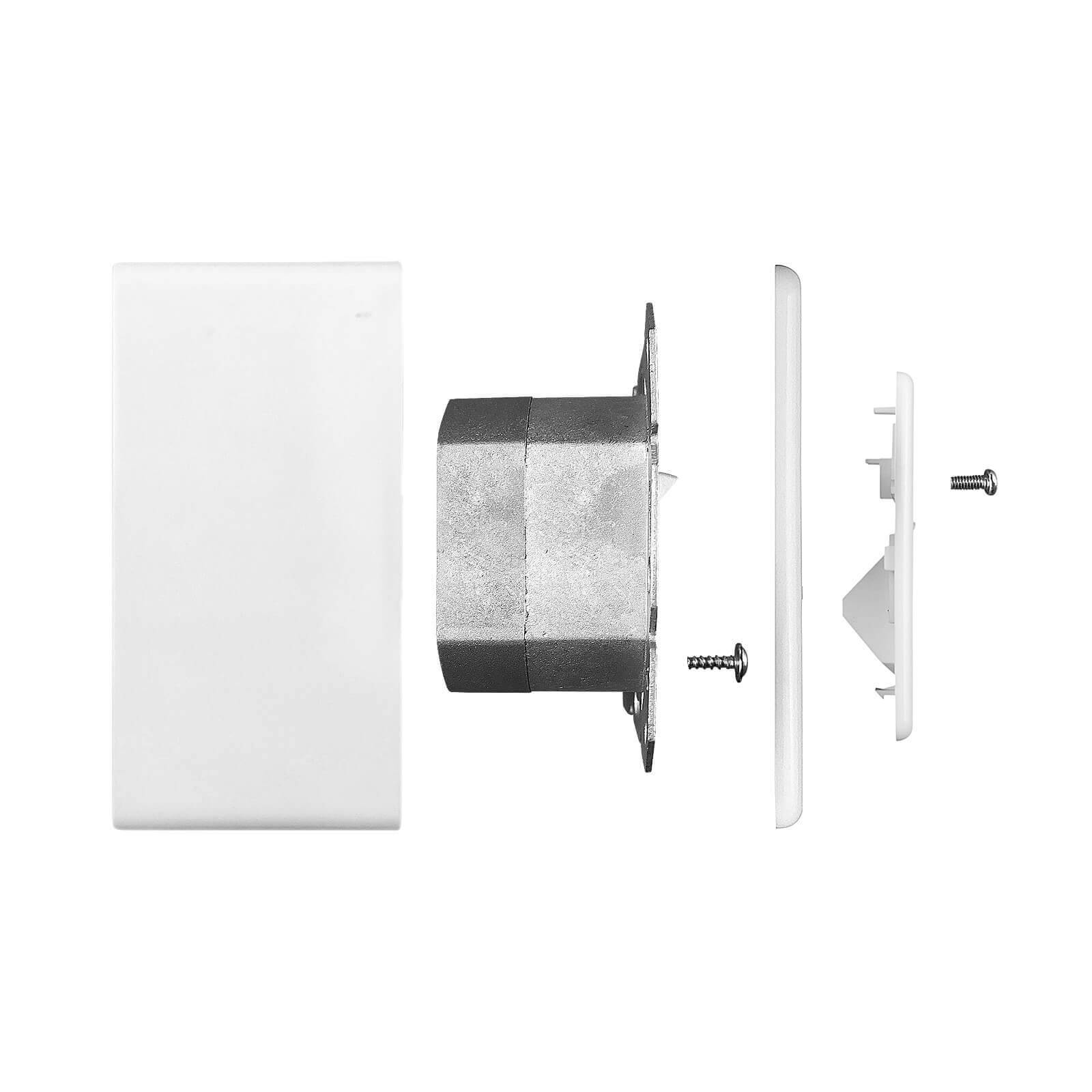 ProfiPatch Netzwerkdose LAN Dose Cat6A 500MHz Aufputz und Unterputz 2x RJ45 Port Anschluss oben/unten POE CAT7,CAT6A,CAT6,CAT5 geschirmt weiß