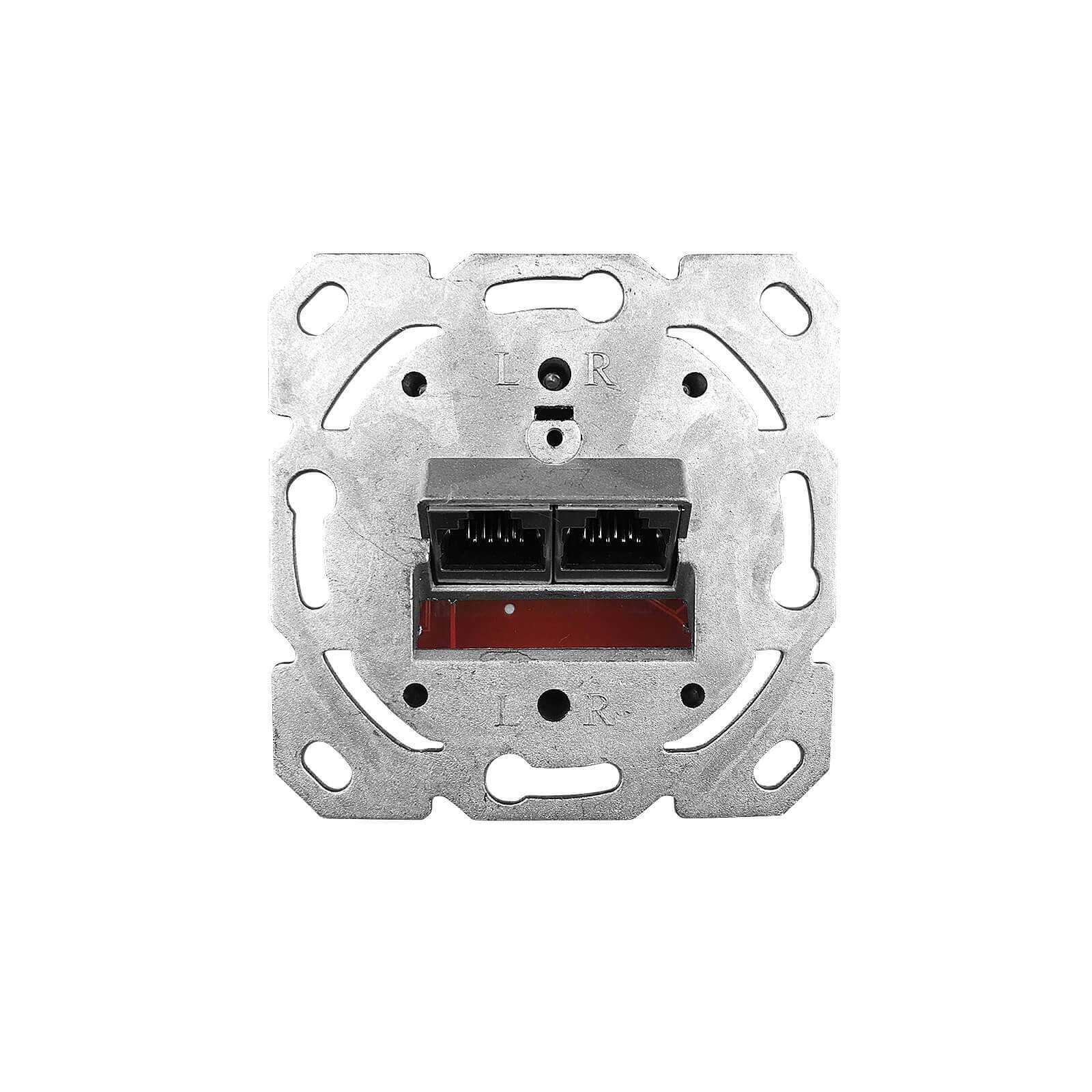 ProfiPatch Netzwerkdose LAN Dose Cat6A 500MHz Unterputz 2x RJ45 Port Anschluss oben/unten POE CAT7,CAT6A,CAT6,CAT5 geschirmt weiß