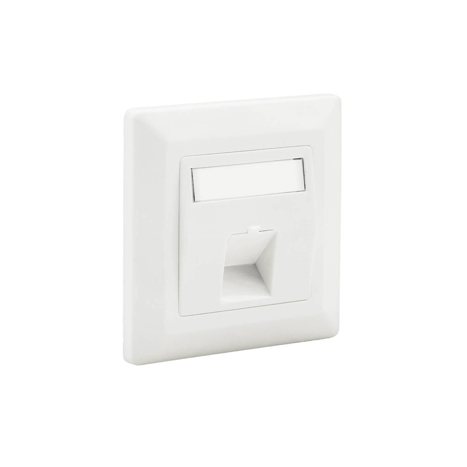 ProfiPatch Frame Set 1-Port for Keystone white