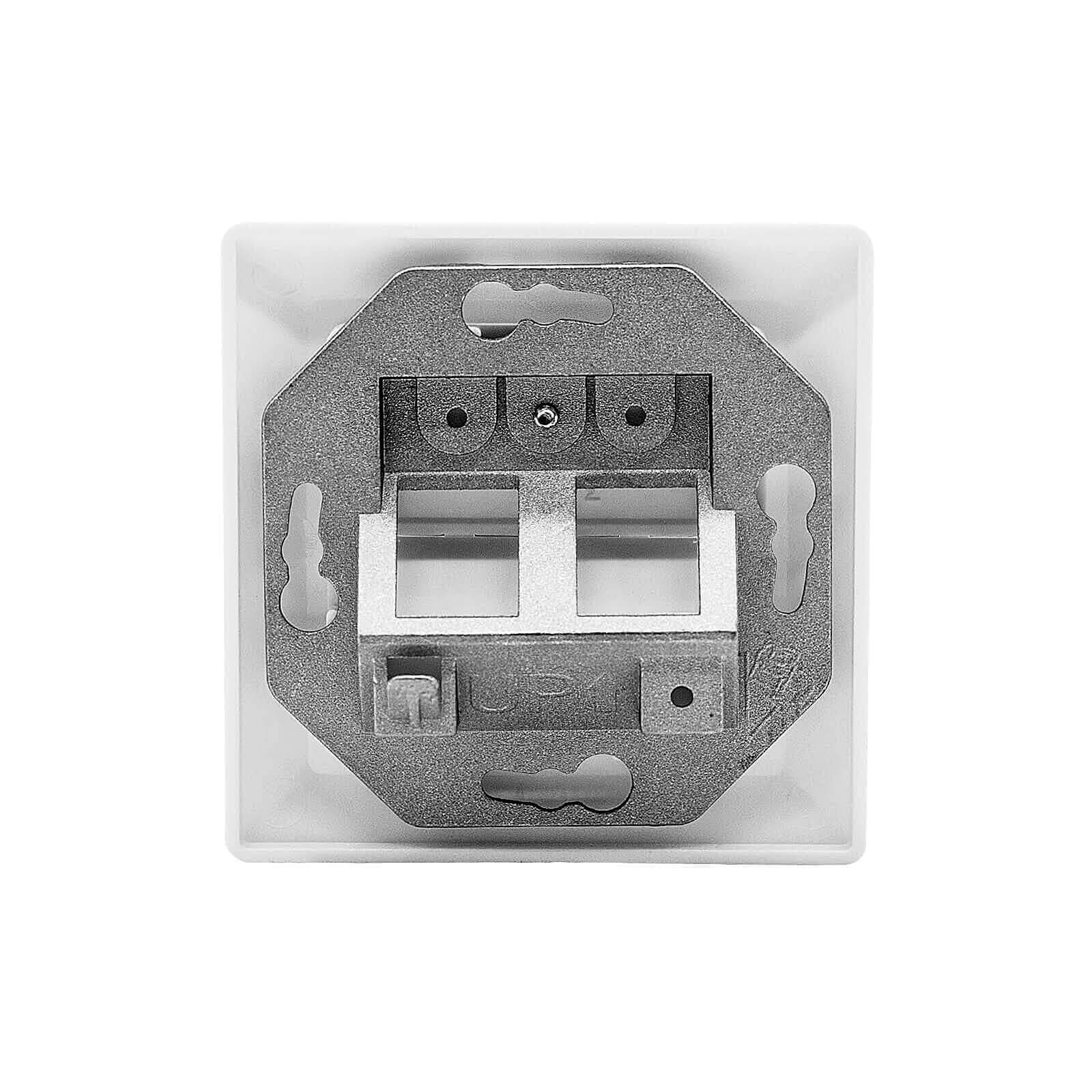 ProfiPatch Tragring Trägerrahmen 2x Keystone RJ45 Netzwerkdose integrierbar DIN 49075 reinweiß RAL 9010