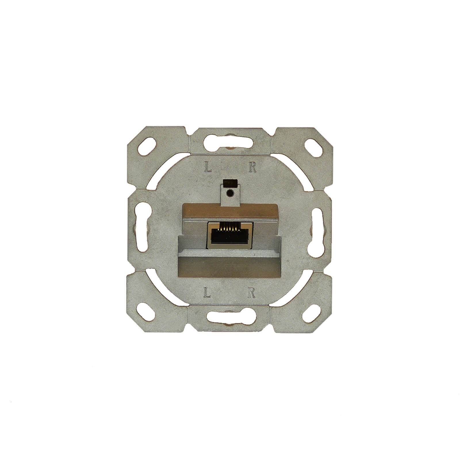 ProfiPatch Netzwerkdose LAN Dose Cat6A 500MHz Unterputz 1x RJ45 Port Anschluss rechts/links POE CAT7,CAT6A,CAT6,CAT5 geschirmt weiß