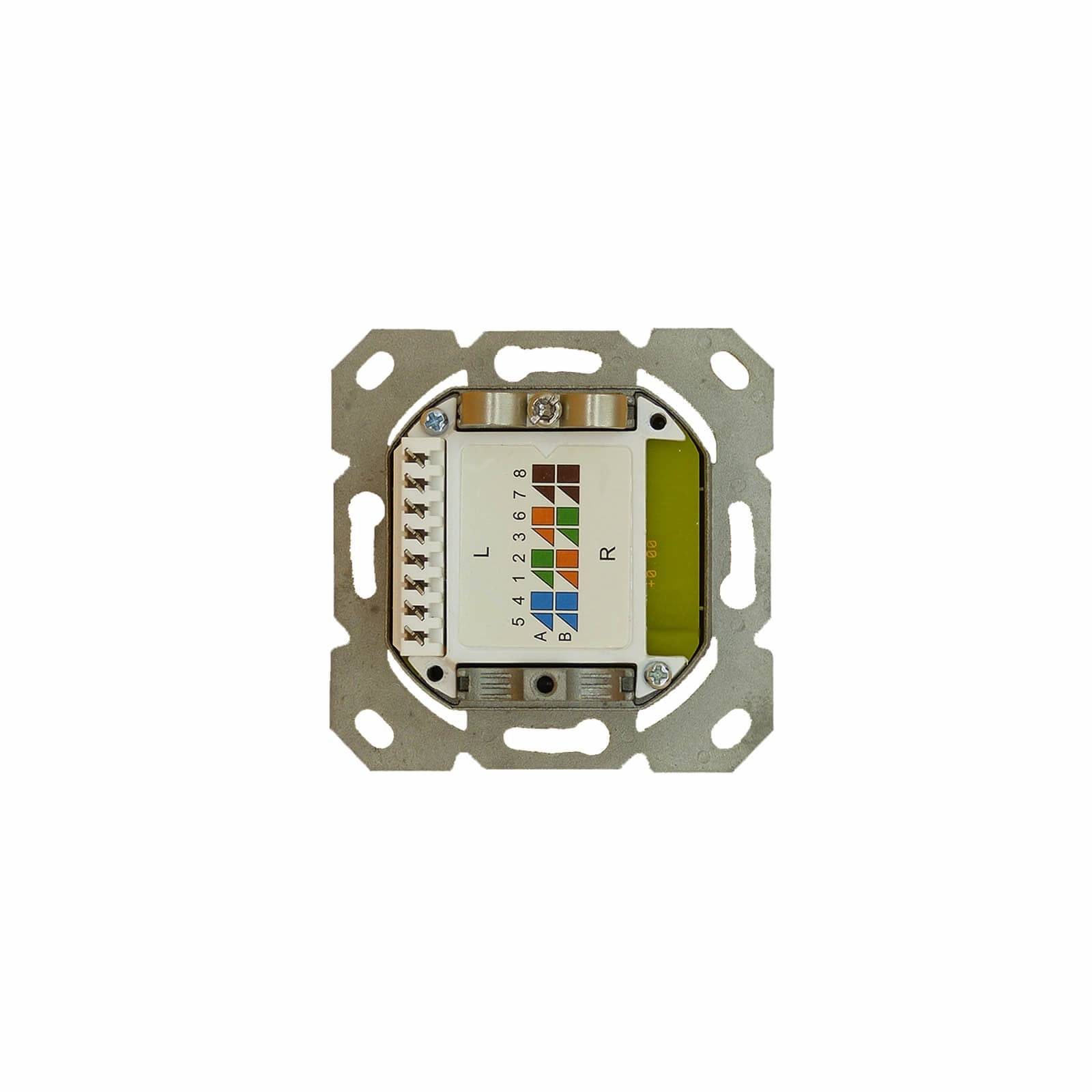 ProfiPatch Netzwerkdose LAN Dose Cat6A 500MHz Unterputz 1x RJ45 Port Anschluss oben/unten POE CAT7,CAT6A,CAT6,CAT5 geschirmt weiß