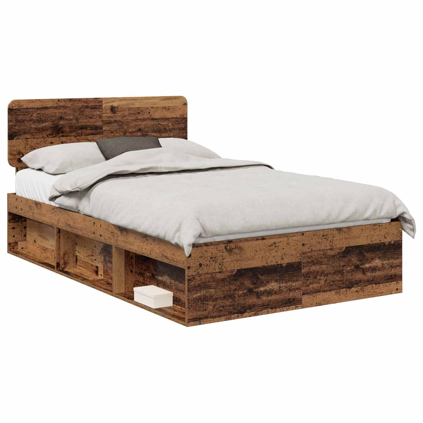 vidaXL Bettrahmen Altholz 120 x 190 cm Massives Kiefernholz