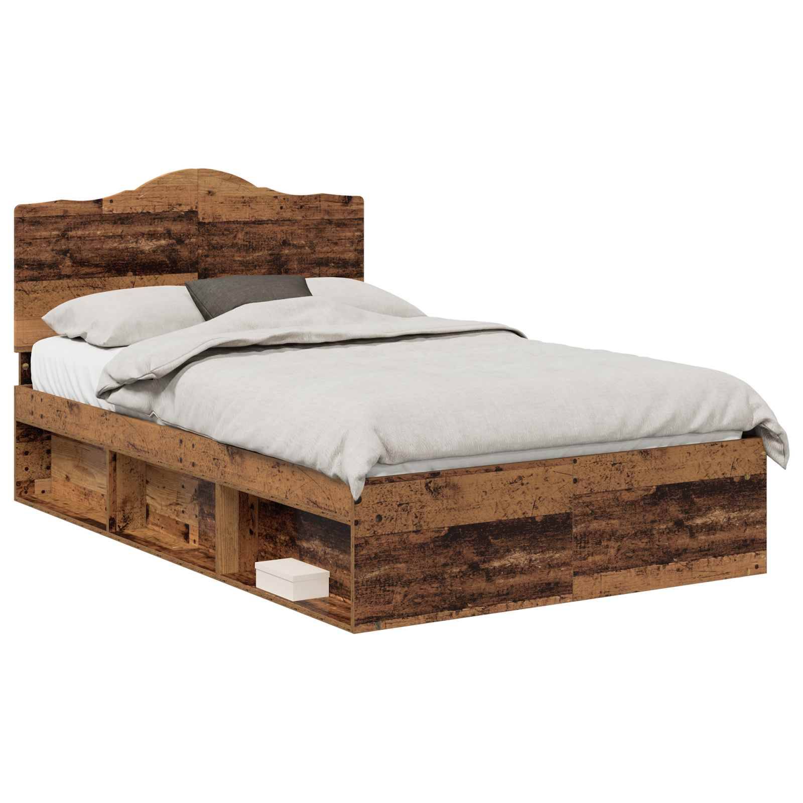 vidaXL Bettrahmen Altholz 120 x 200 cm Massives Kiefernholz