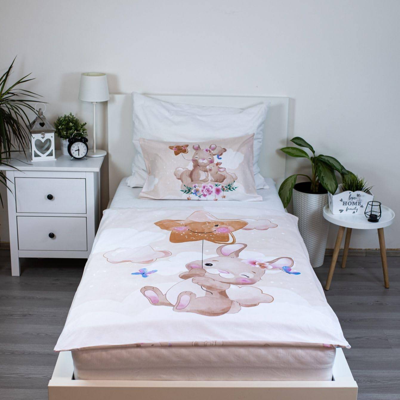 Jerry Fabrics Babybettwäsche Bunny Star Baby 100 x 135 + 40x60 cm 100% Baumwolle