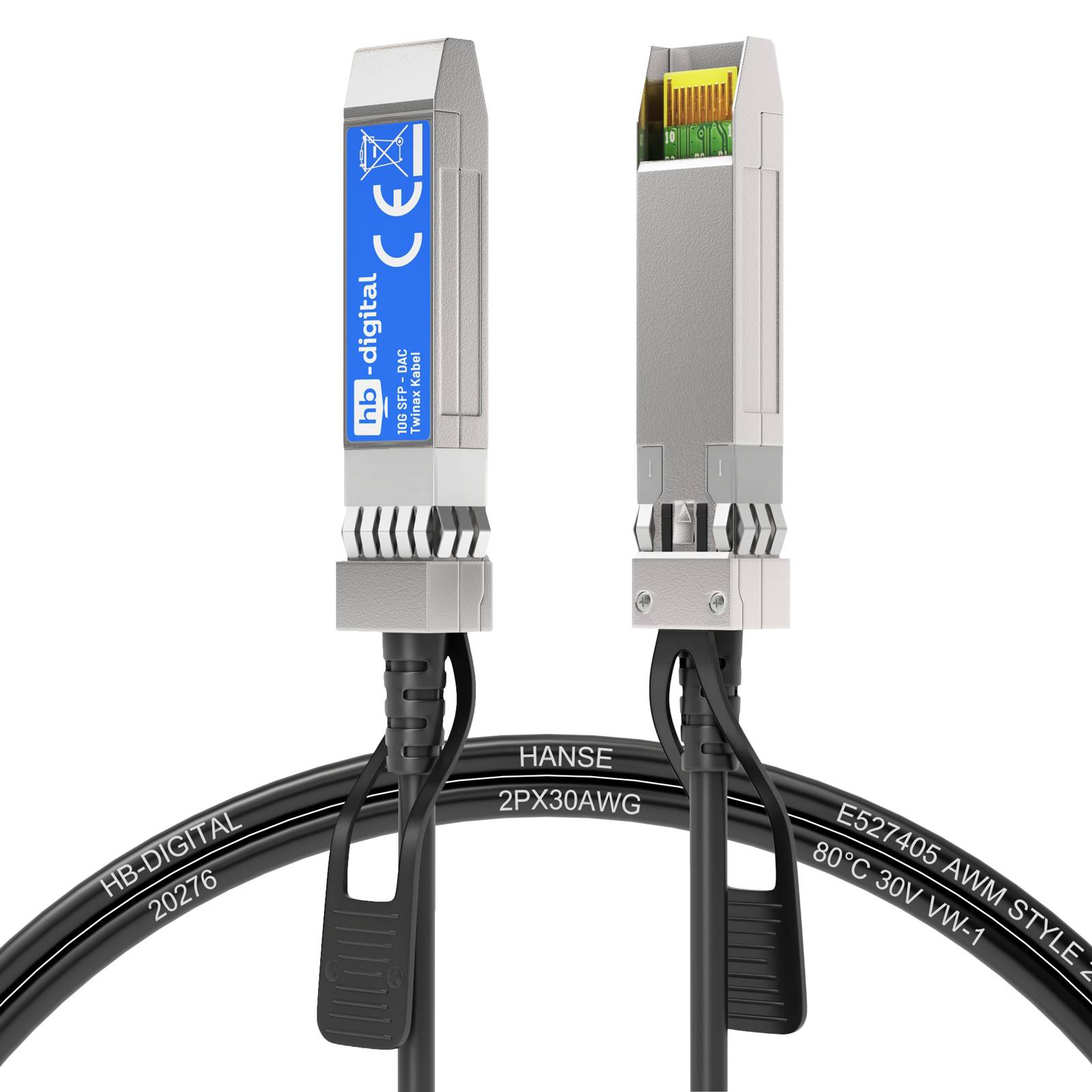 hb-digital DAC Kabel Direct Attach 10G Passives Twinaxial für Switch/Server SFP+ 3m