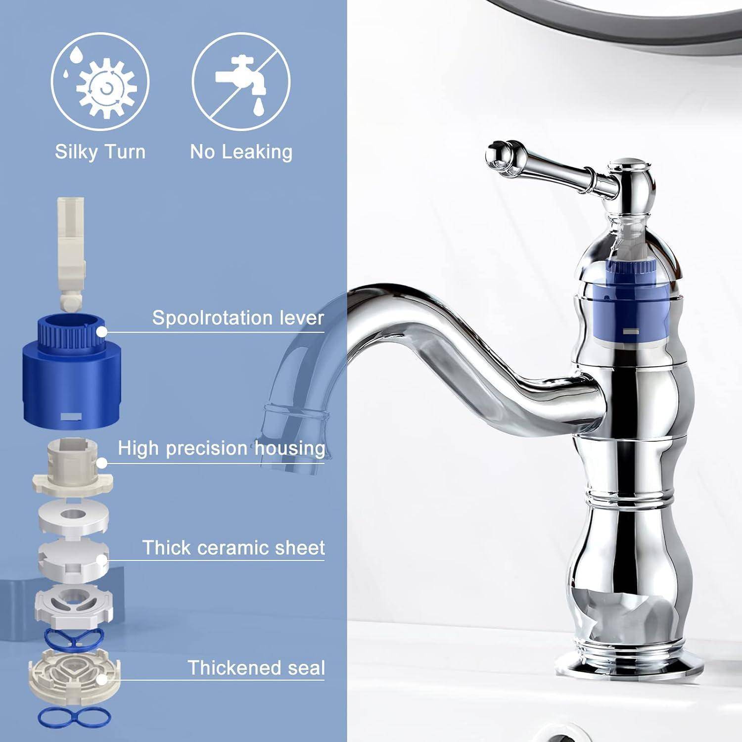 Wasserhahn Bad Waschtischarmatur Mischbatterie 360° Chrom Messing