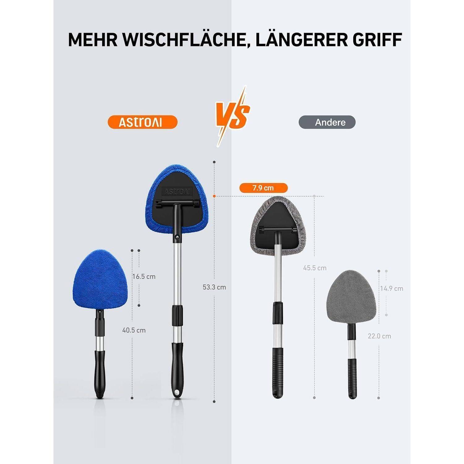 Auto Scheibenreiniger mit Sicherheitshammer, ausziehbarem Griff, 4