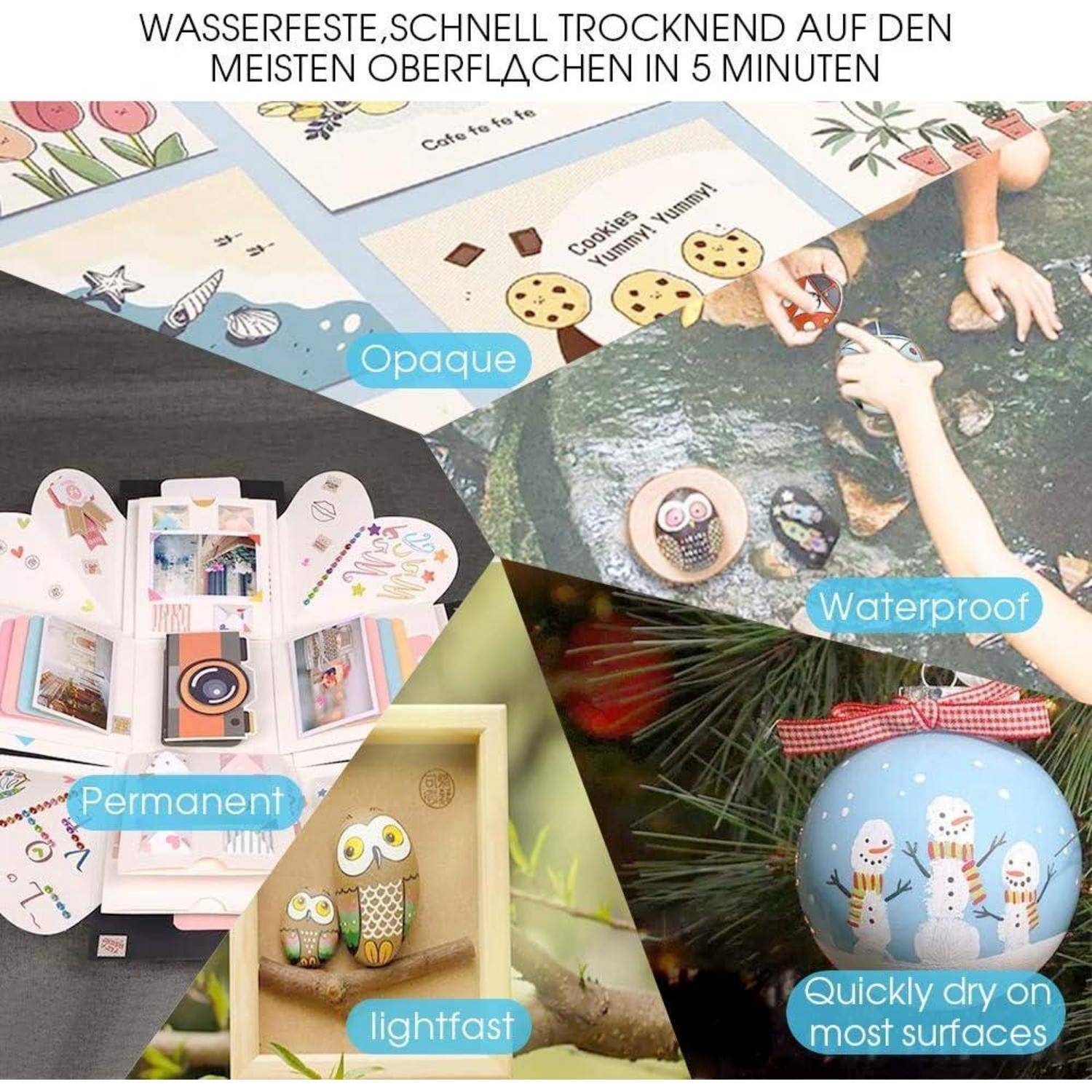 Gold Silber Acrylstifte 0,7mm Feine Spitze Wasserfest Marker Permanent