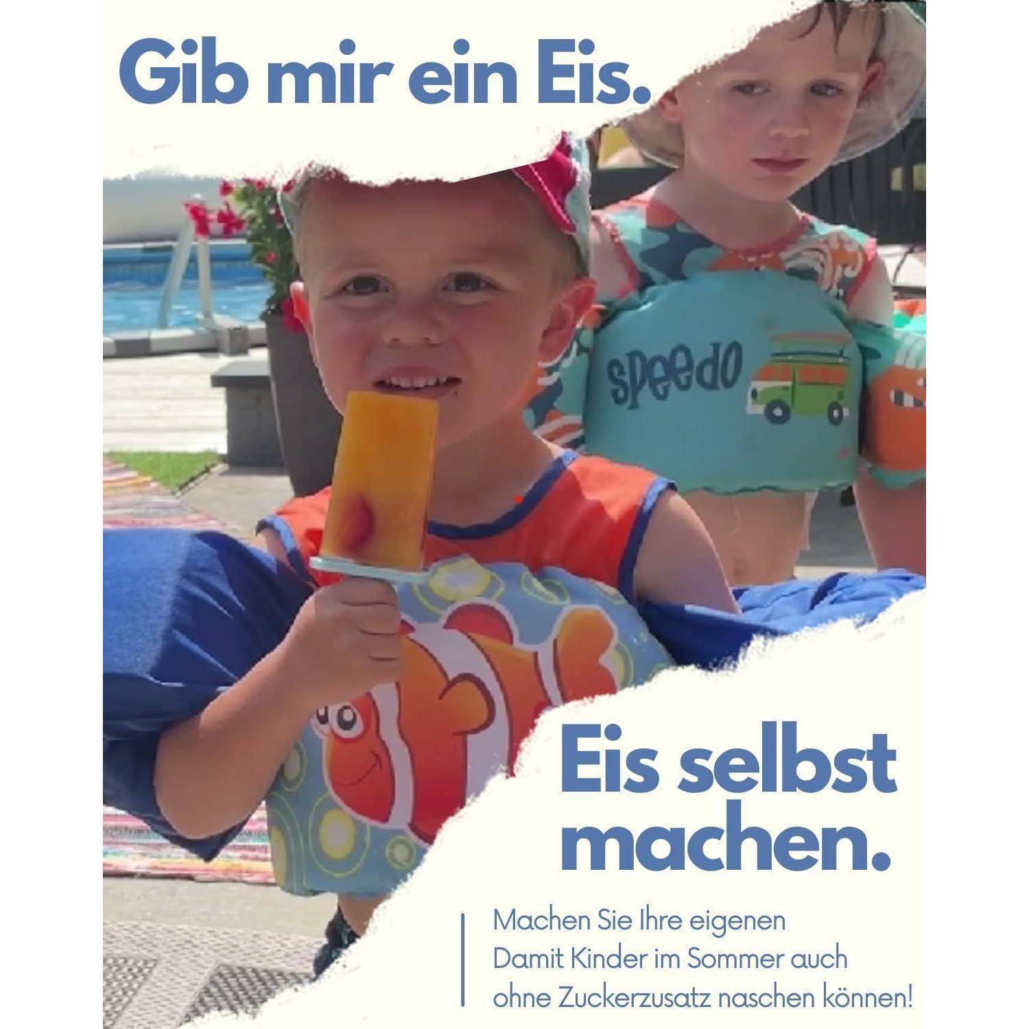 9 Stück Eisformen Eis am Stiel BPA-frei mit Reinigungsbürste Trichter