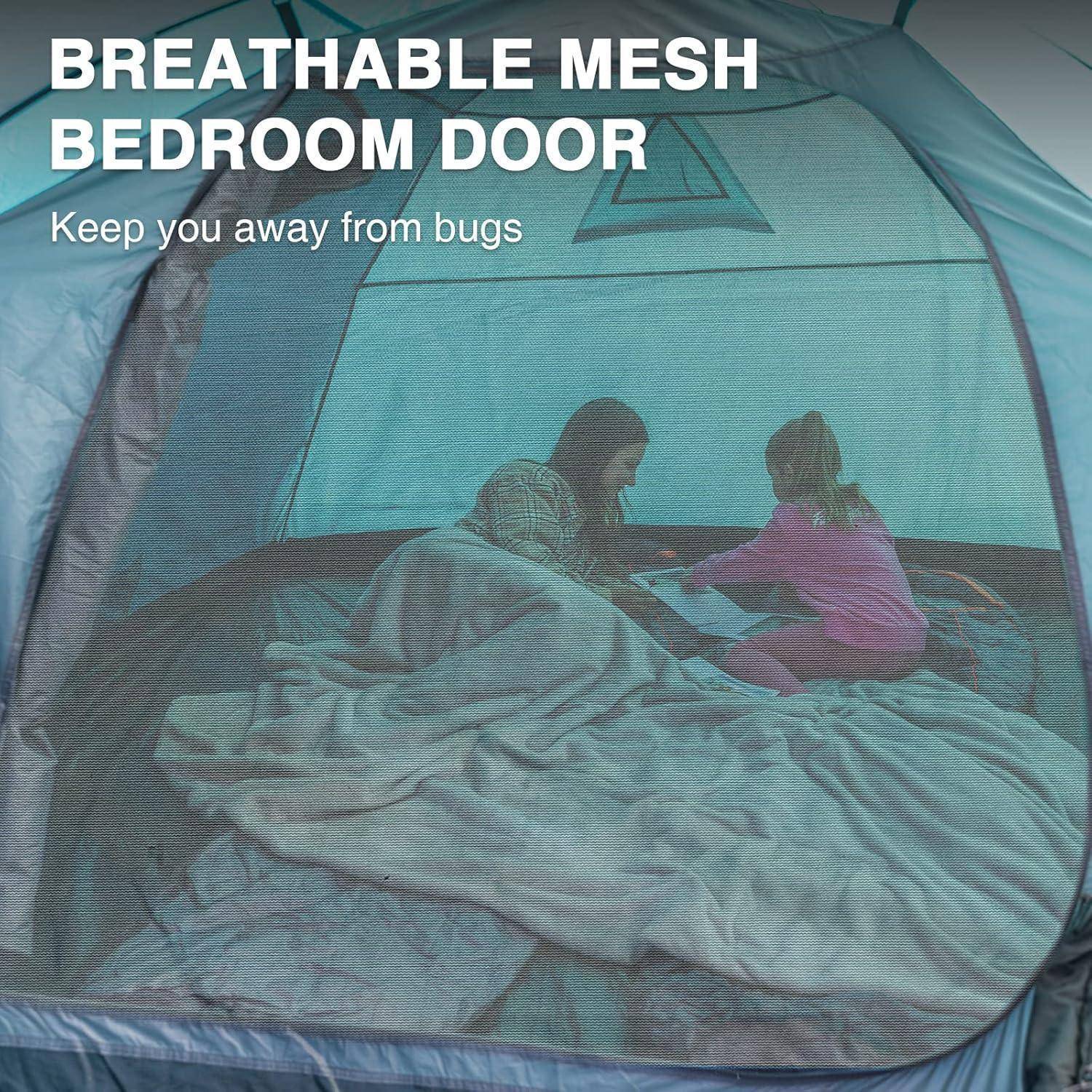 Zelt 4 Personen Camping Kuppelzelt mit Vorzelt wasserdicht 4000mm Blue